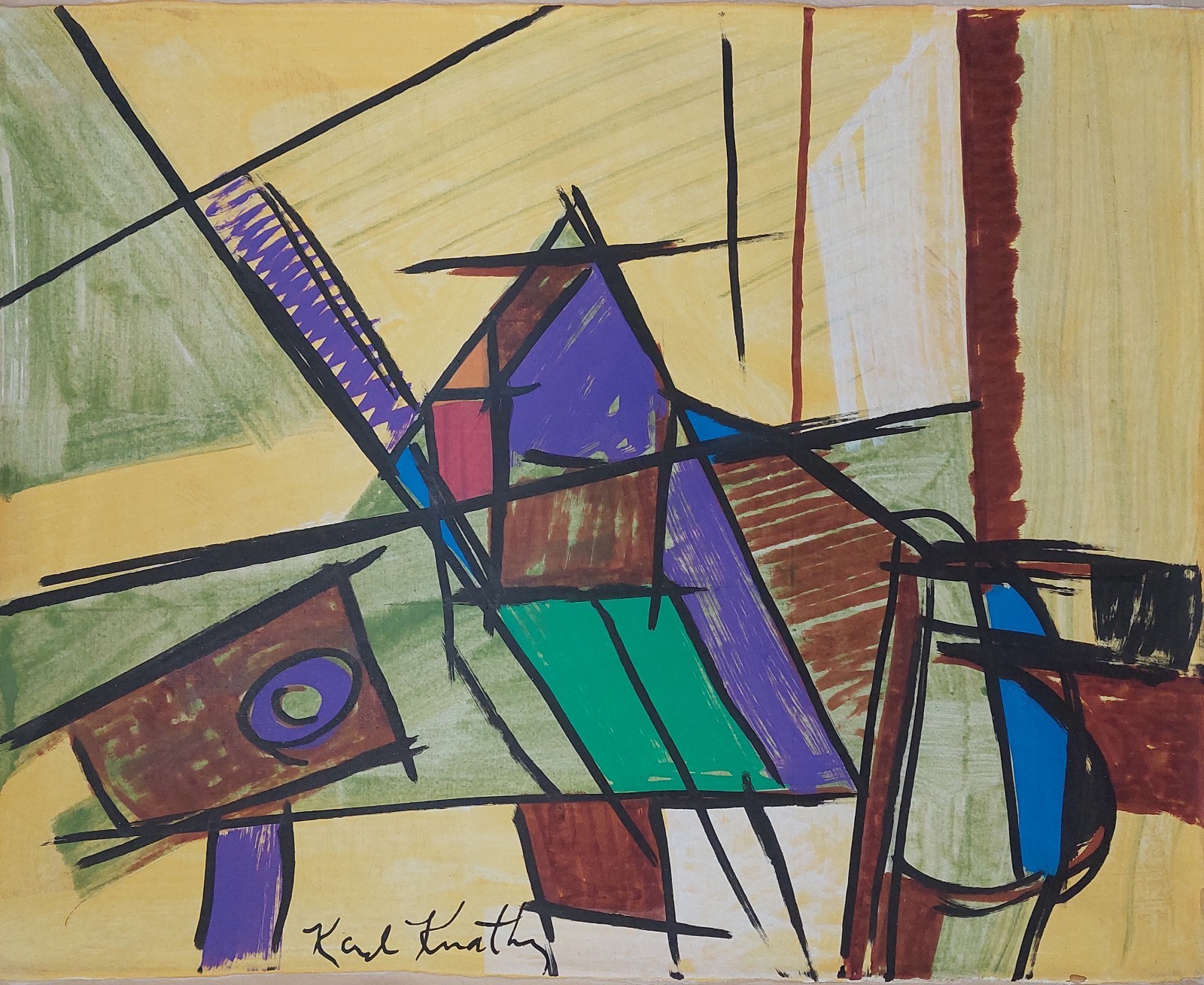 Karl Knaths Signed Abstract Expressionist Oil Painting on Canvas – Modern Art