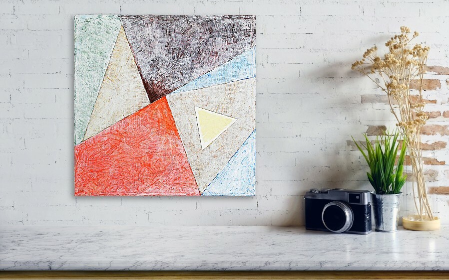 Suprematist Composition 4 With A Triangle Original Abstract Acrylic on Canvas