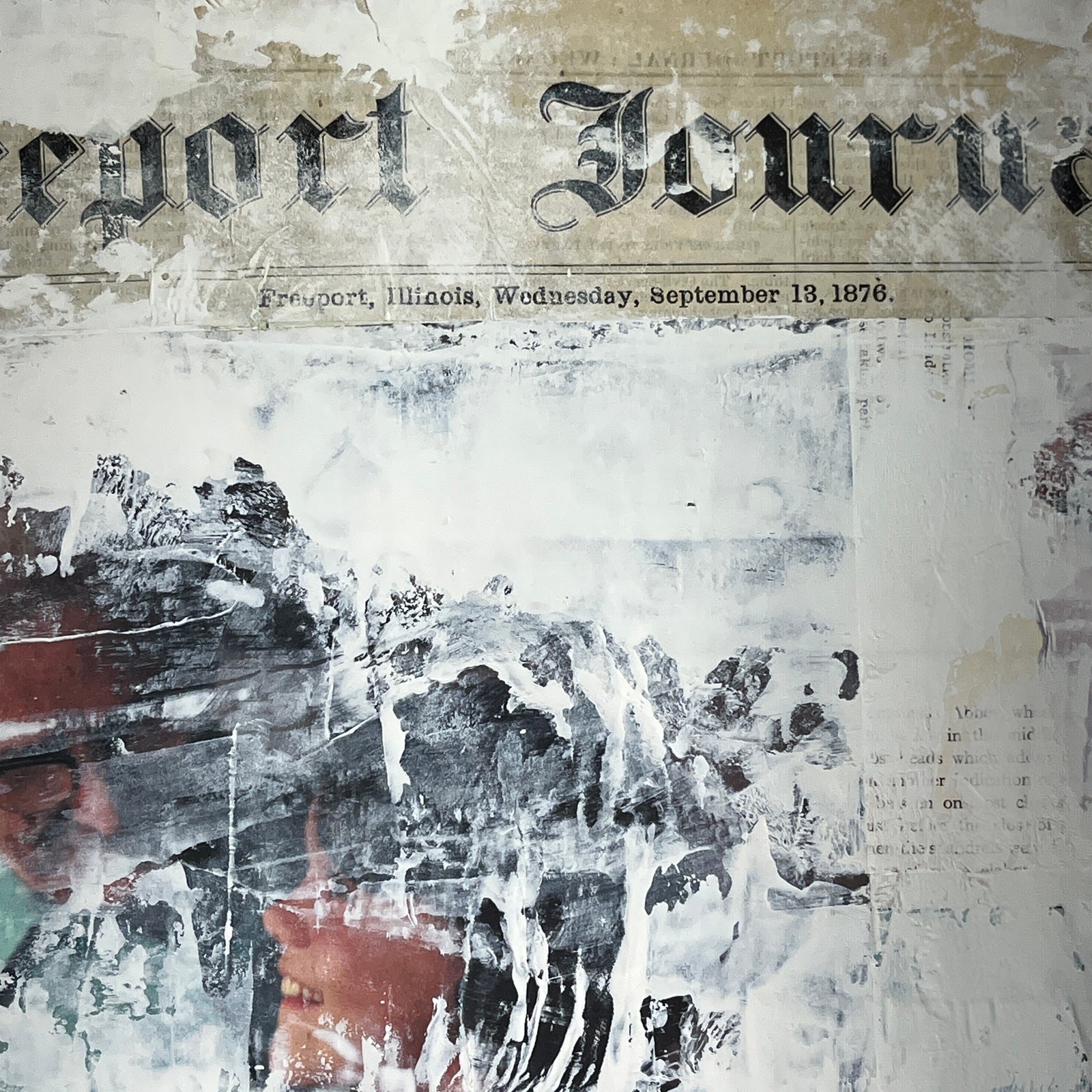 Original Mixed Media Abstract Modern Art Painting 18×24 «Freeport Journal»