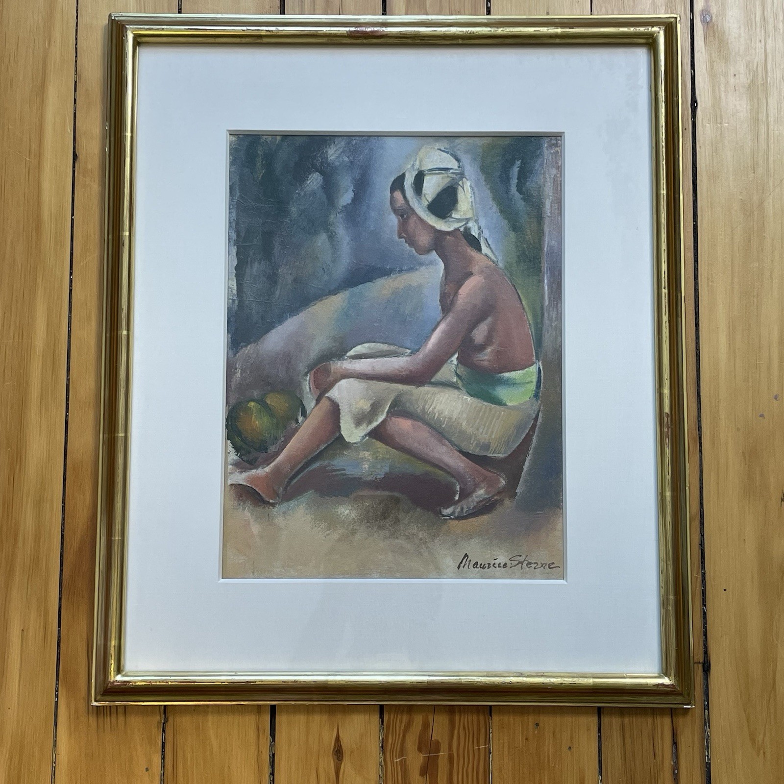 Maurice Sterne American (1878-1957) Modernist Gouache on Paper Matted Framed