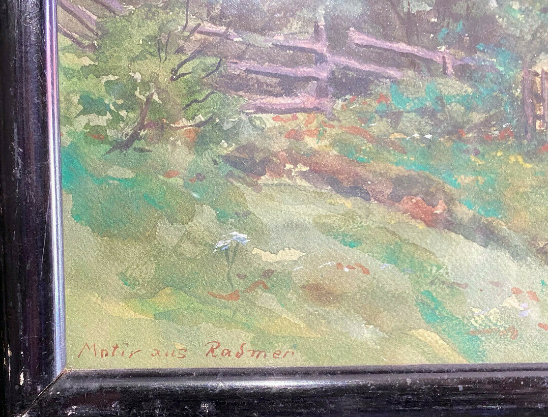 ::WATERCOLOUR SIGNED H.NÄBL 1927 ALPINE HUT WITH MOUNTAINS NEAR RADMER STYRIA