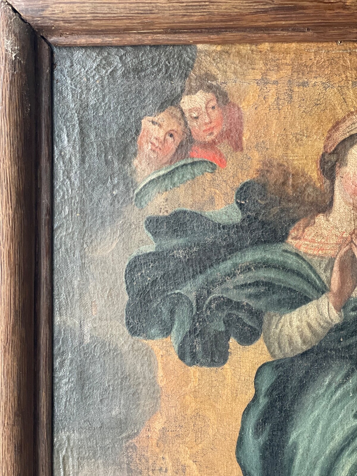 17th MURILLO ( circle ) SPANISH OLD MASTER RELIGIOUS OIL IMMACULATE CONCEPTION