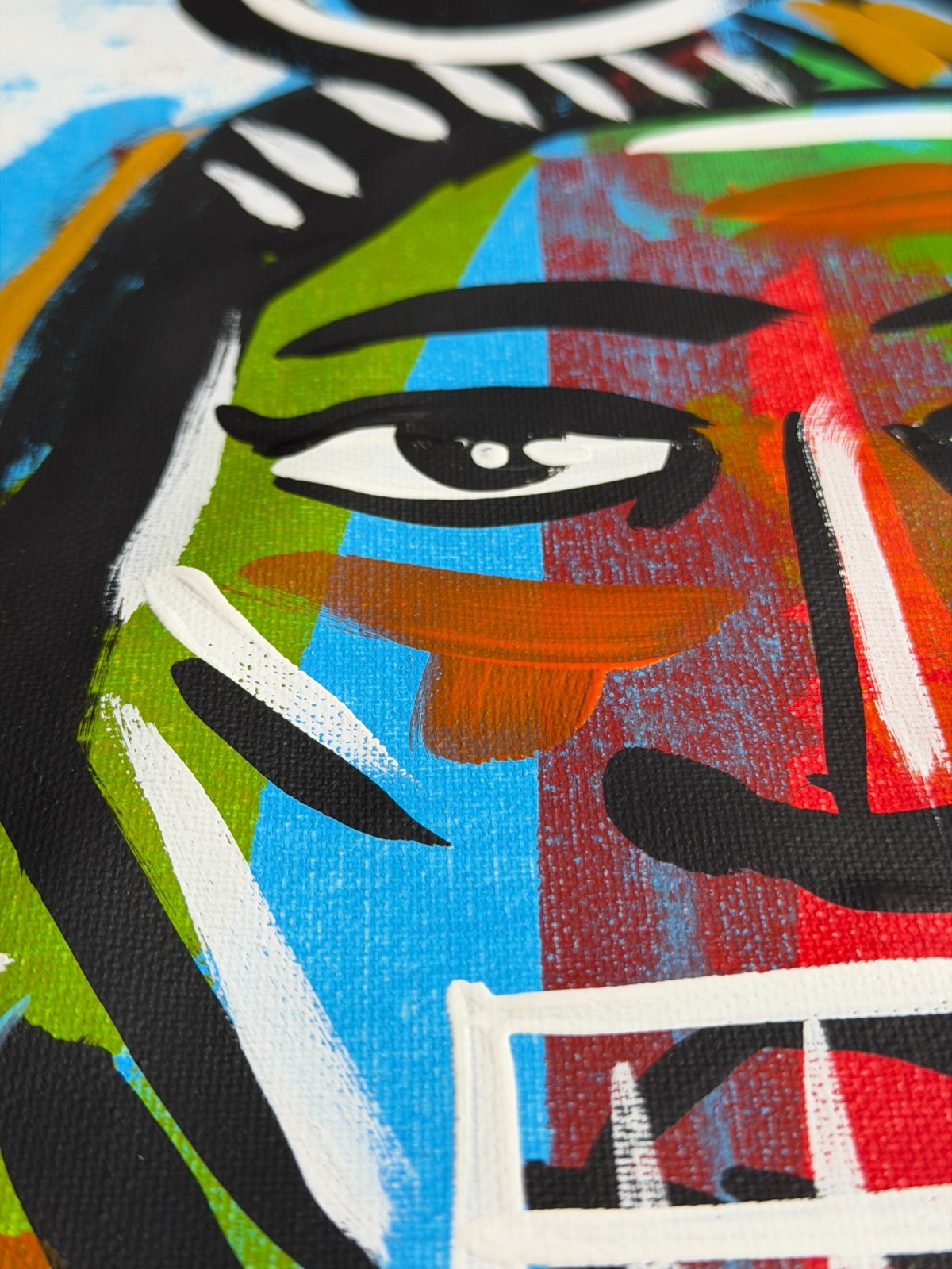 Pop Art Expressionism Female Portrait – Acrylic Painting 16×12″ Paper Canvas