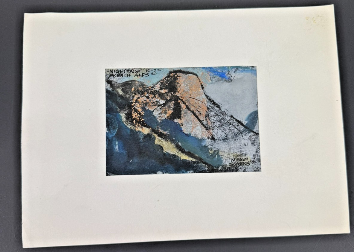 Original Painting-Nighting French Alps-Miriam Sowers Mountains France Nature
