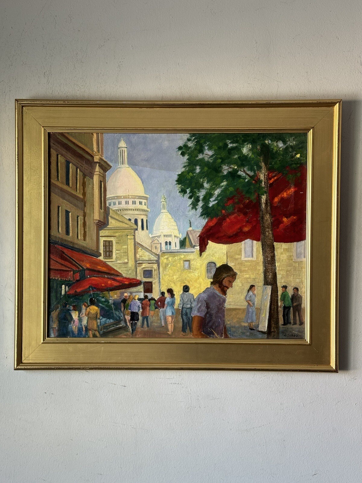 LEONARD SCHEU ANTIQUE MODERN FIGURATIVE LANDSCAPE OIL PAINTING OLD CALIFORNIA 53
