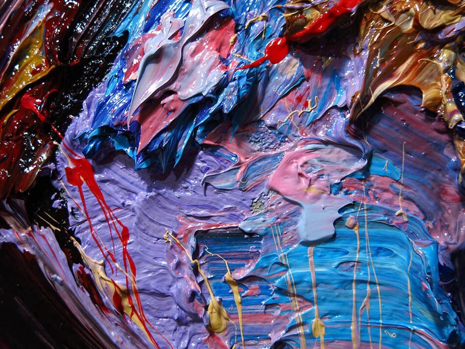 LANDSCAPE ORIGINAL OIL█PAINTING█VINTAGE█IMPRESSIONISM█ART█MODERN ABSTRACT POP