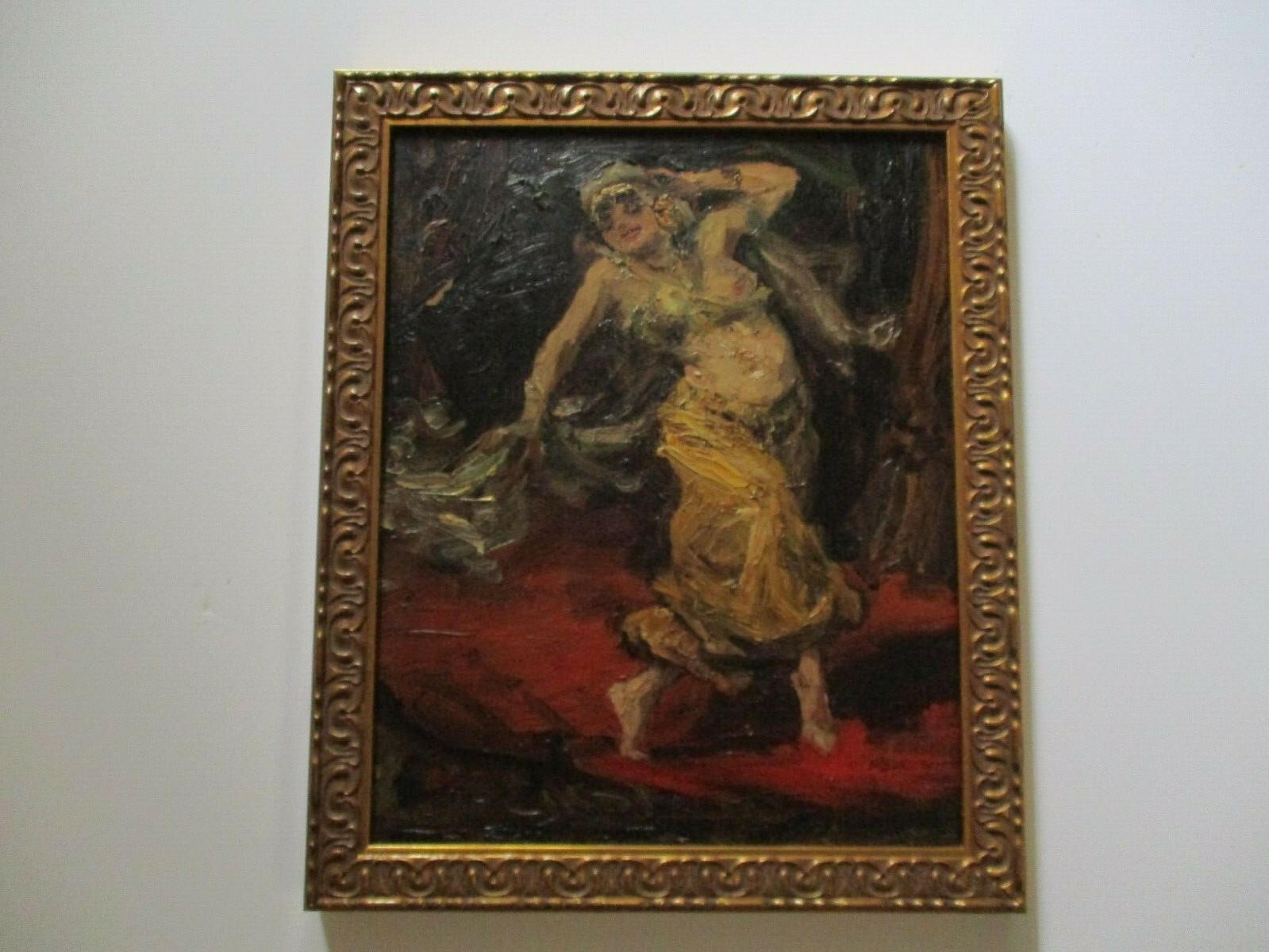 Paul Kapell Painting Antique Female Model Dancer Art Deco Nouveau Listed Oil