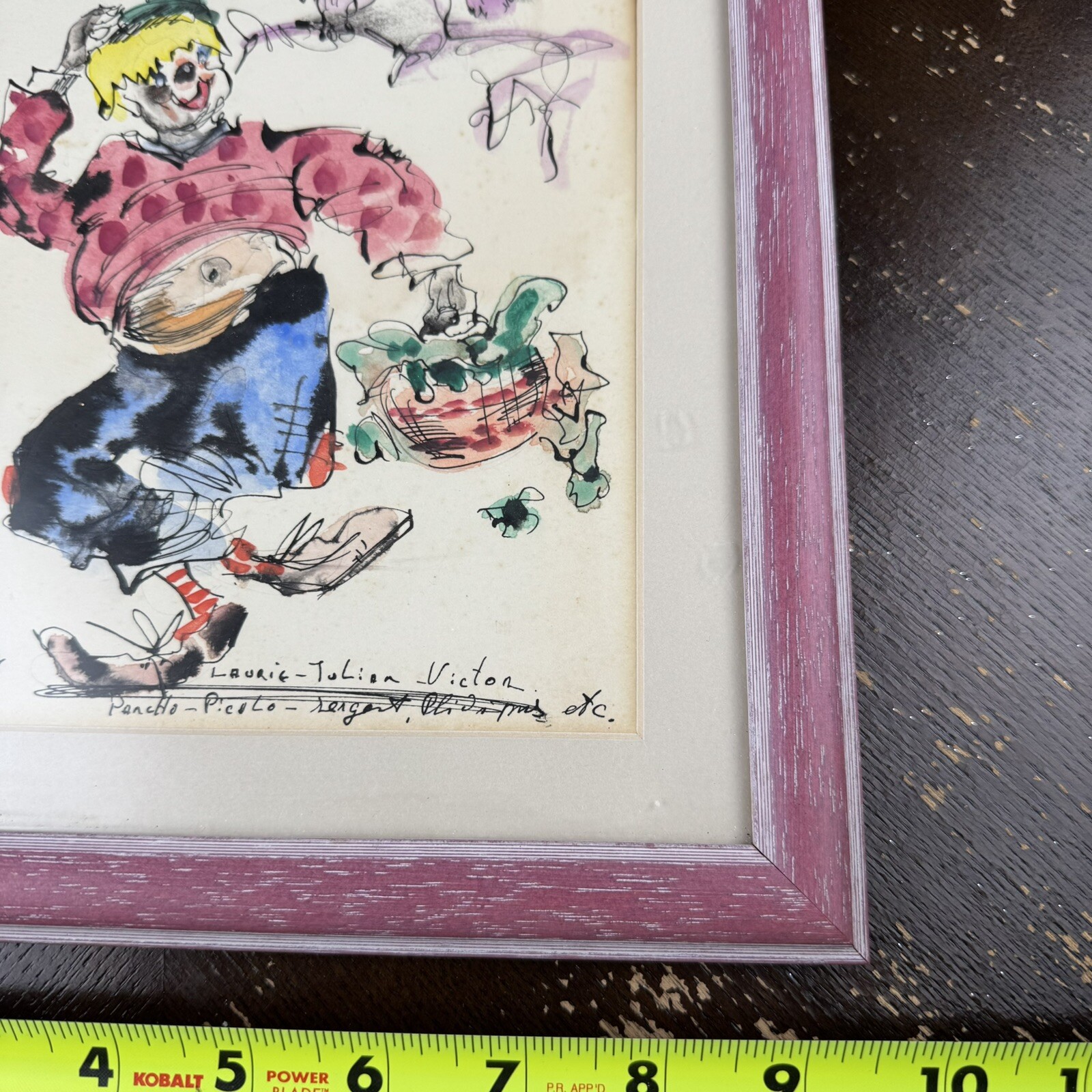 Original Signed Framed Art Dancing Clown Gypsy Laurie Julian Victor Pancho Picol