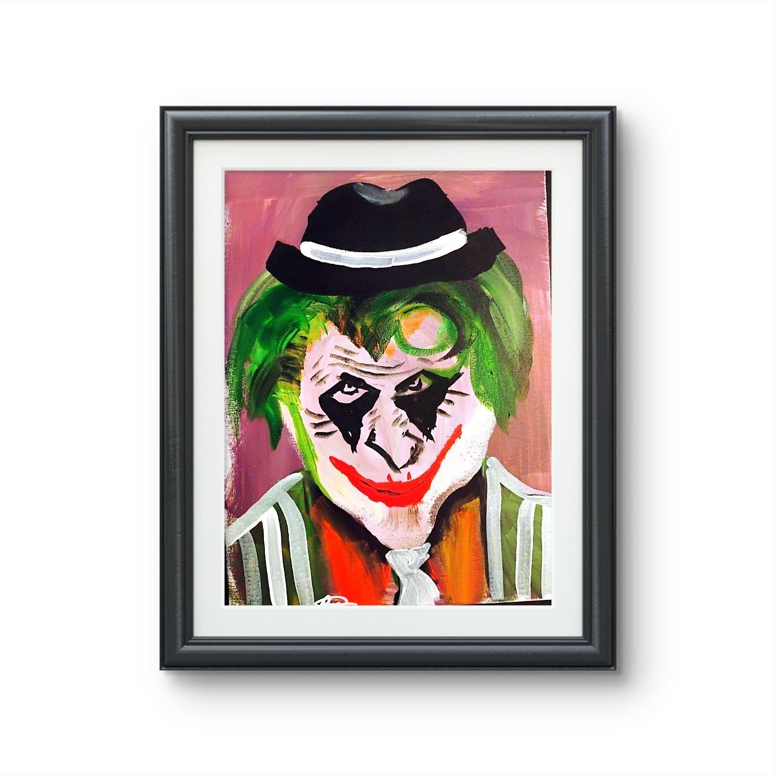Original art The Joker 12×16 Abstract Expressionist Original Painting canvas