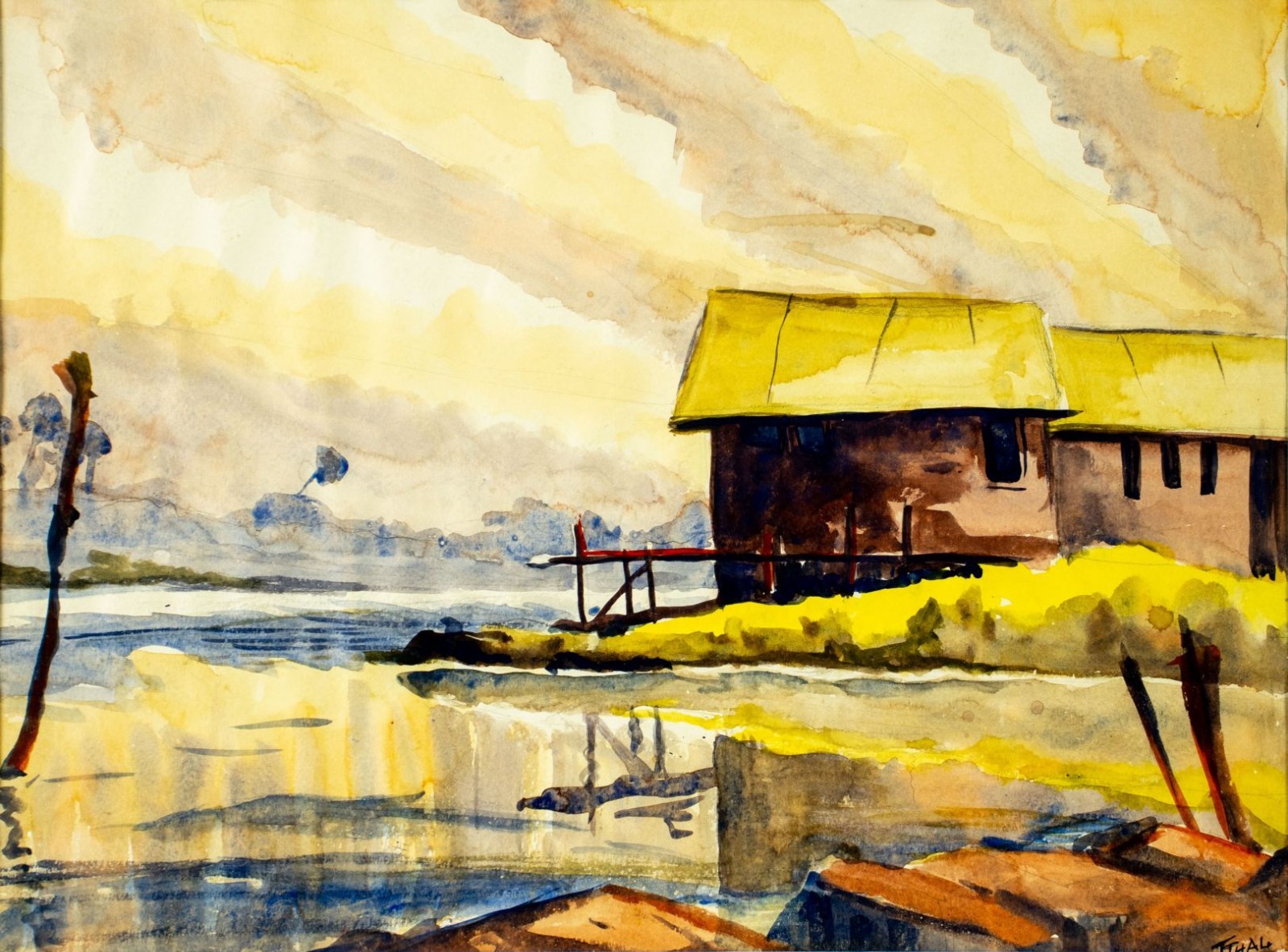 Thelma Thal (NY,1903-2001) watercolor painting 128610