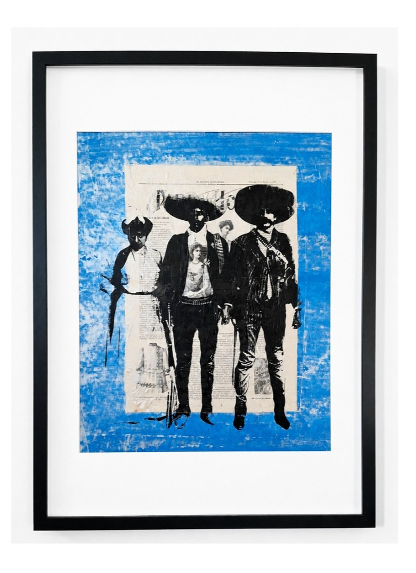 Mexican Revolution Pop Art wall art Emiliano Zapata Collage antique newspaper