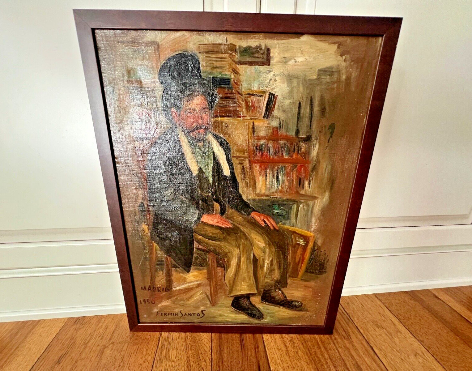 Fermin Santos 1950 Madrid Oil Painting