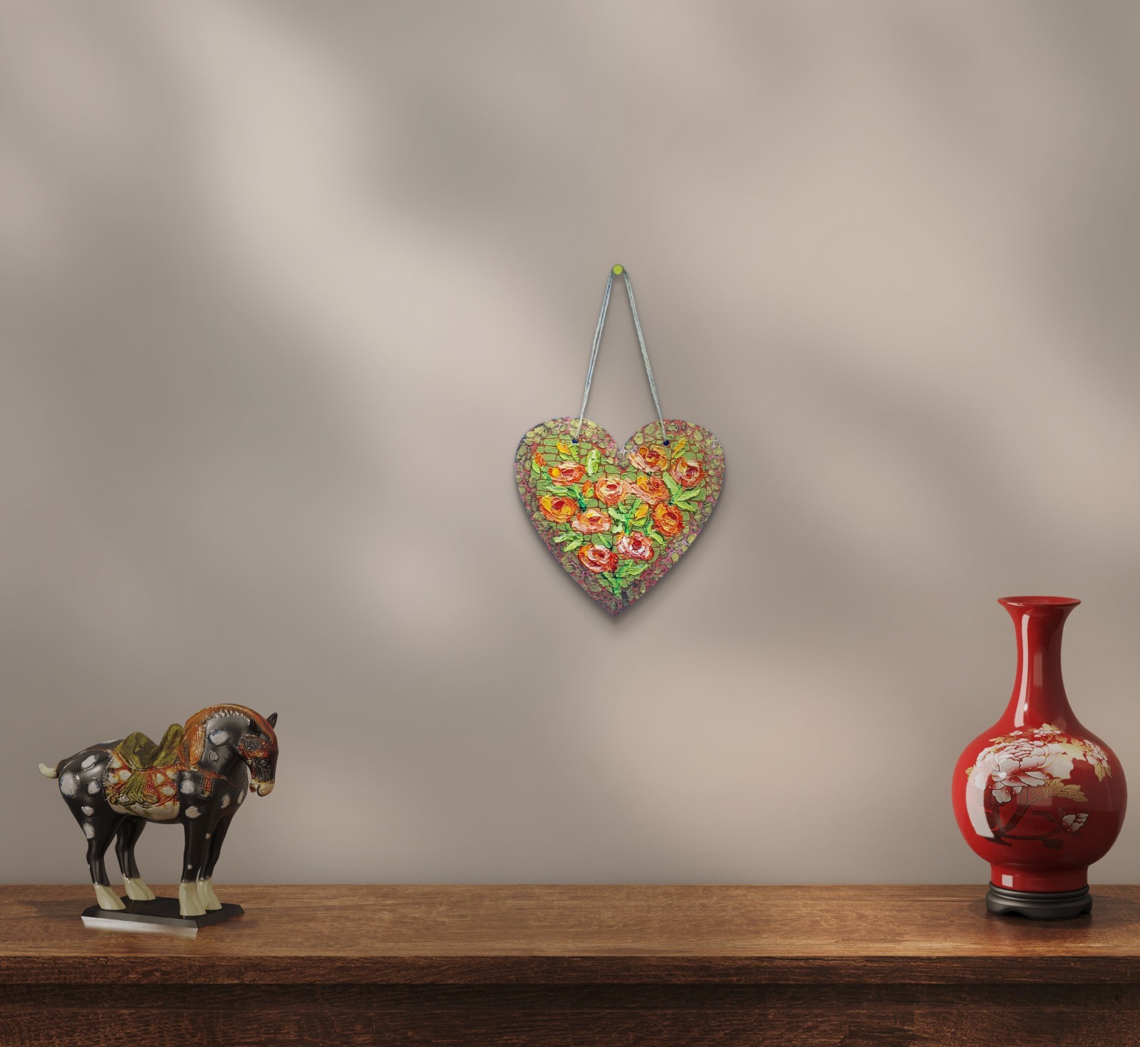 Heart 3D Original Deco Panel Gift for Her Volumetric Painting Wall Art Handmade