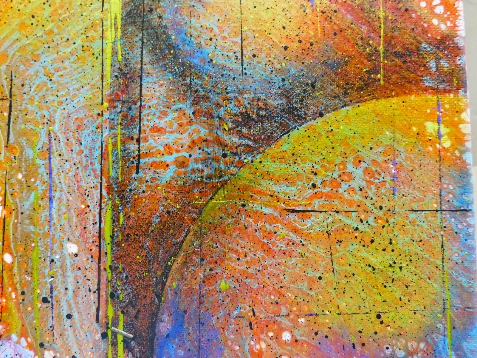 Abstract Painting Planets Outer Space Galaxy Original Art by Rain Crow