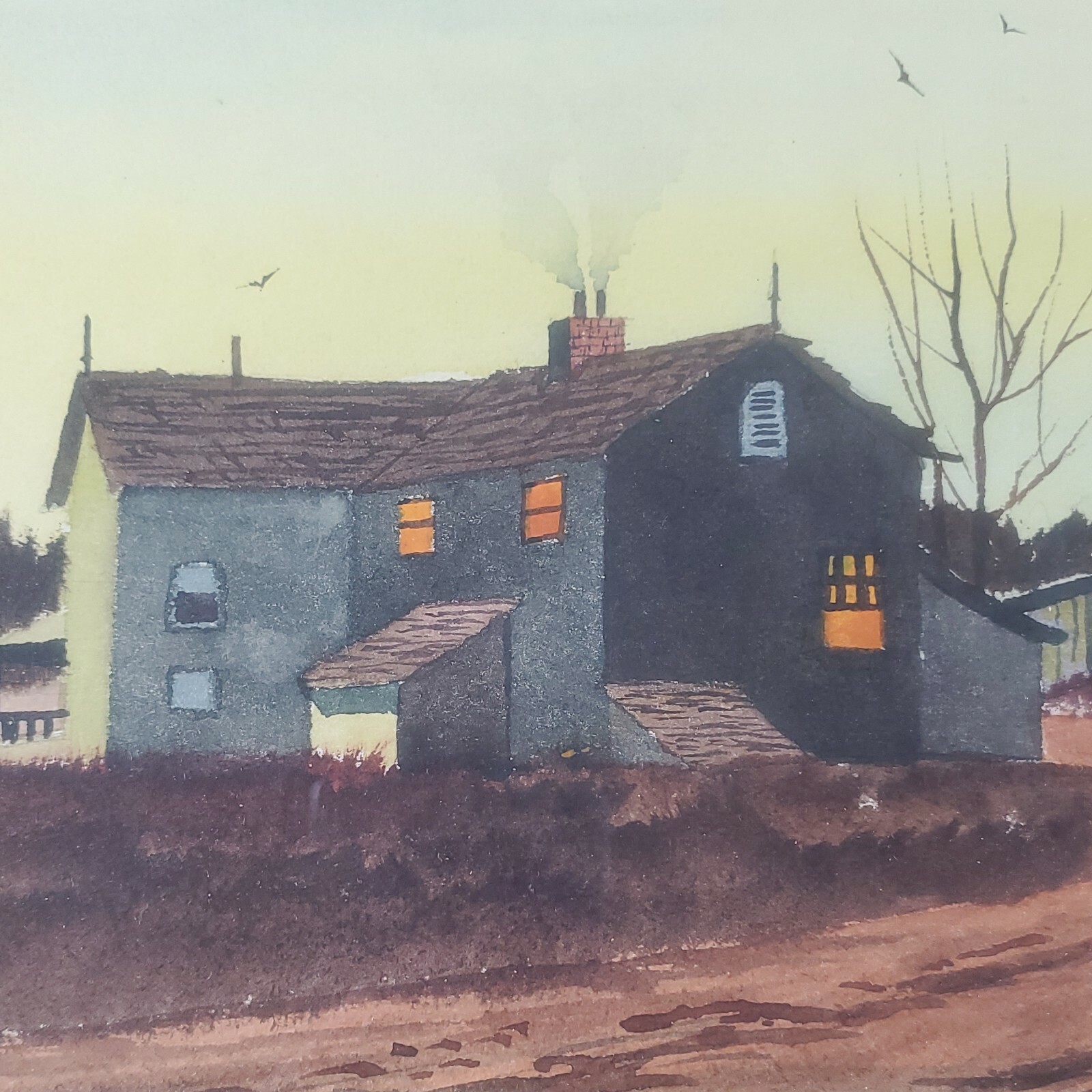Professionally Framed Gerald V Lilly Water Color «Evening In Colorado» #131