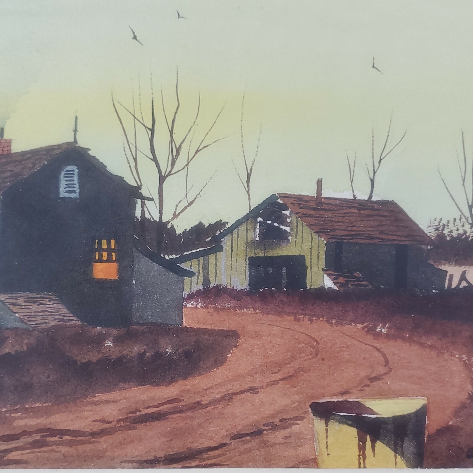 Professionally Framed Gerald V Lilly Water Color «Evening In Colorado» #131