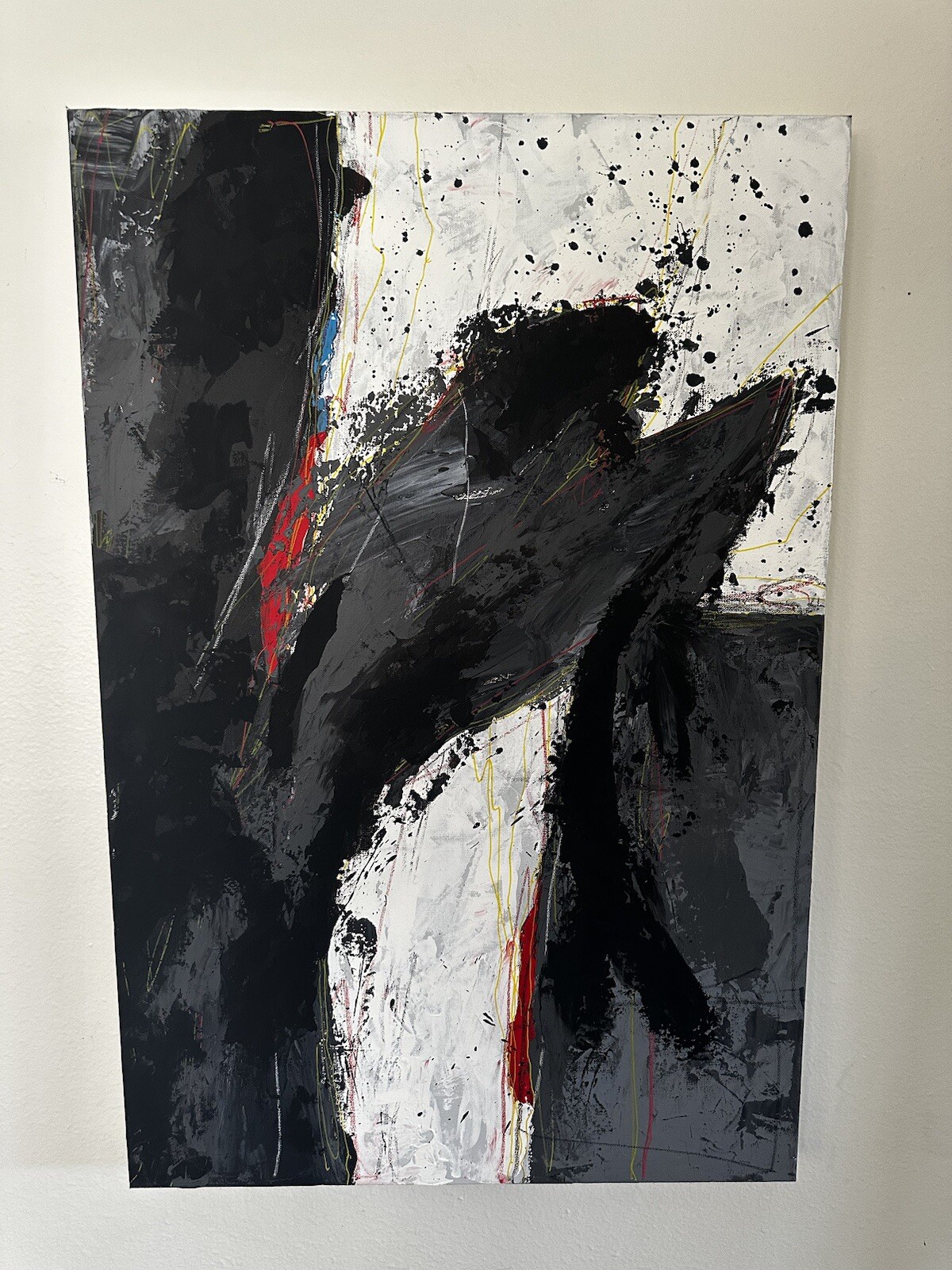 24×36 inch «Johnny Davis Abstract Acrylic on Canvas Painting – Original Artwork»