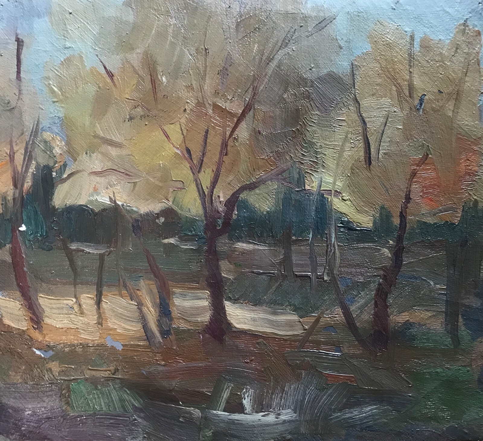 Oil Painting Forest Landscape Zabara S. Unframe Original Home Decor Art nAAA2246