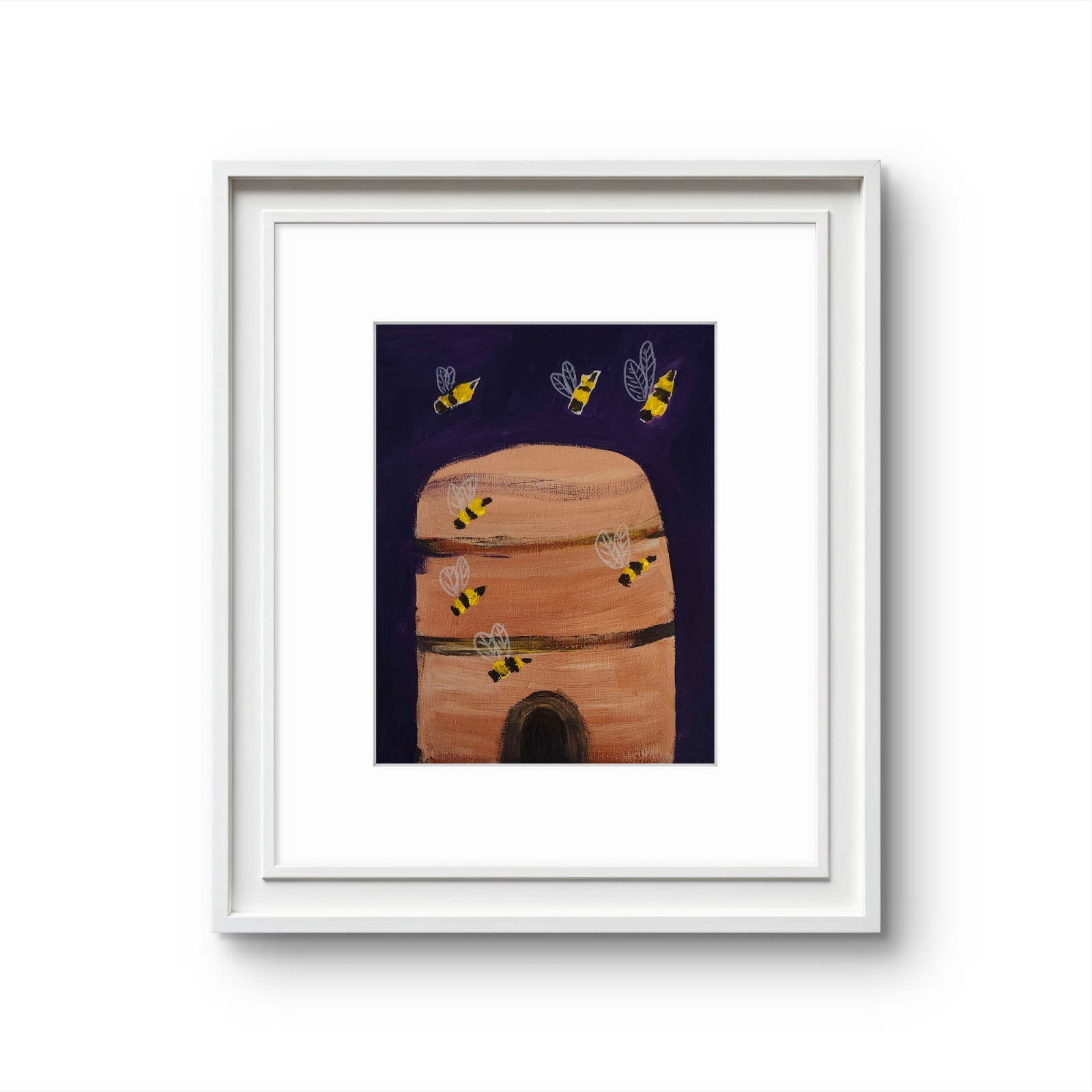 Bee Hive Contemporary Expressionist Original Painting Acrylic 11×14 Canvas