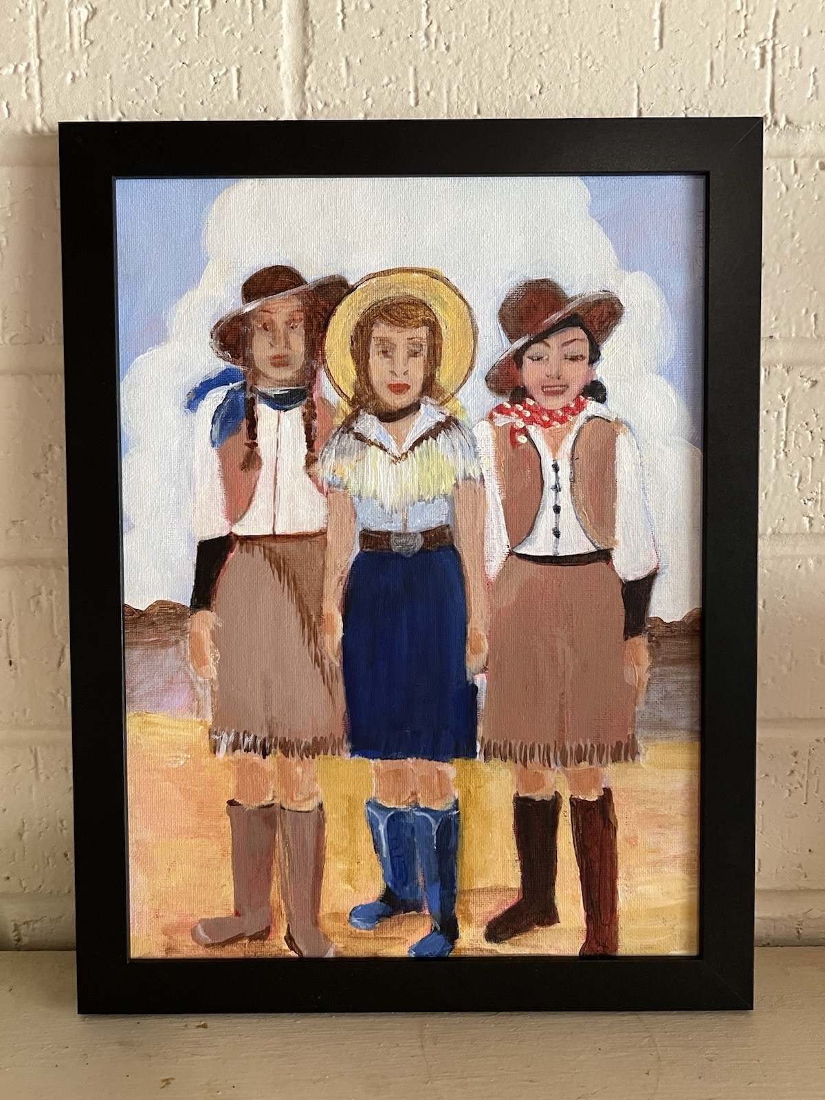 Original Acrylic Painting on Canvas Board 9″ x 12″ OOAK » Cowgirl Country