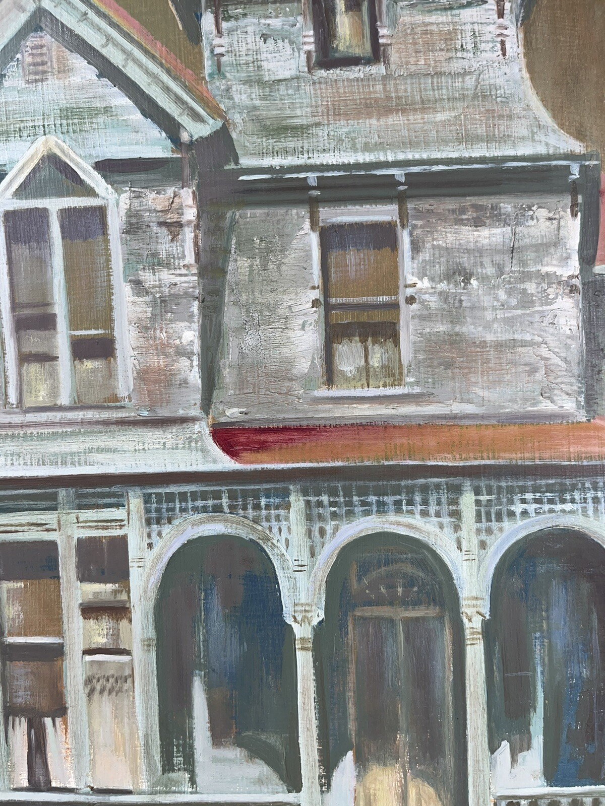ISAIAH DAVIS DURHAM VIRGINIA ANTIQUE VICTORIAN HAUNTED BATES HOUSE PAINTING