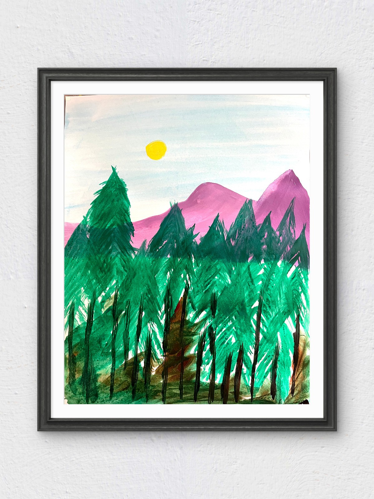 RiverRunArt Original Abstract 11×14 Mountain Landscape Wall Art Acrylic Paper
