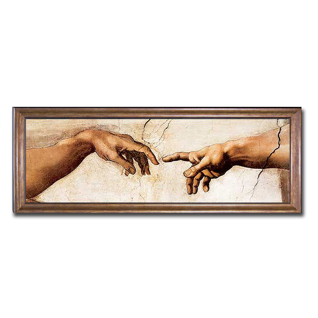 Bronze-Framed Creation of Adam (Detail) Canvas Art (16 in x 40 in Framed Size)