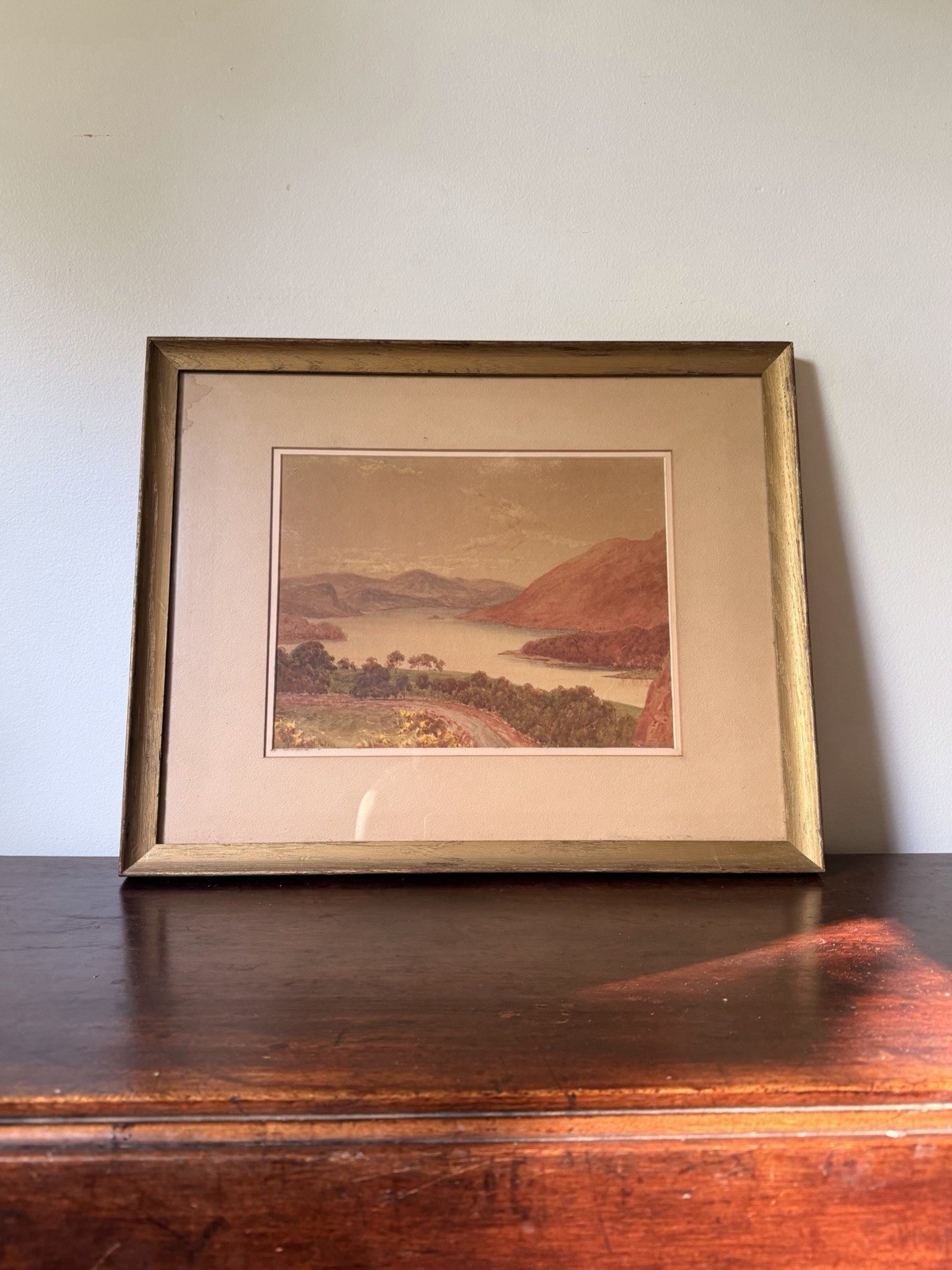 Antique Signed Watercolor Landscape Painting Original Jack Martin Mountain Scene