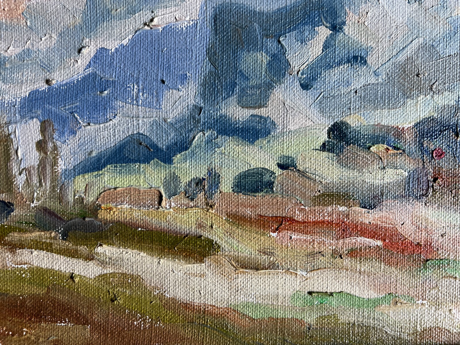Oil painting Alps Ukrainian painter Canvas Framed original decor landscape art