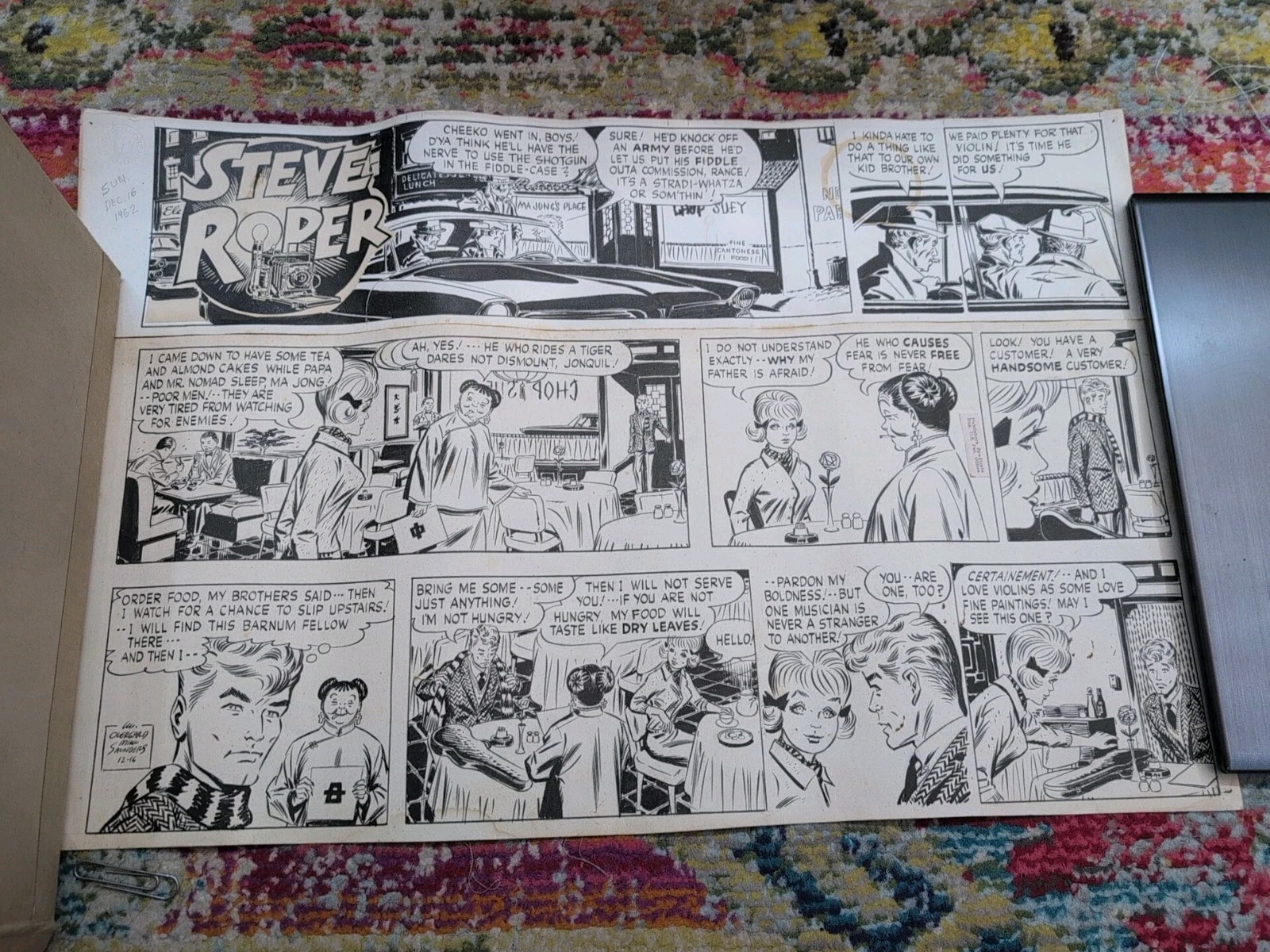 Original William Overgard STEVE ROPER & MIKE NOMAD Sunday Comics 12/16/1962