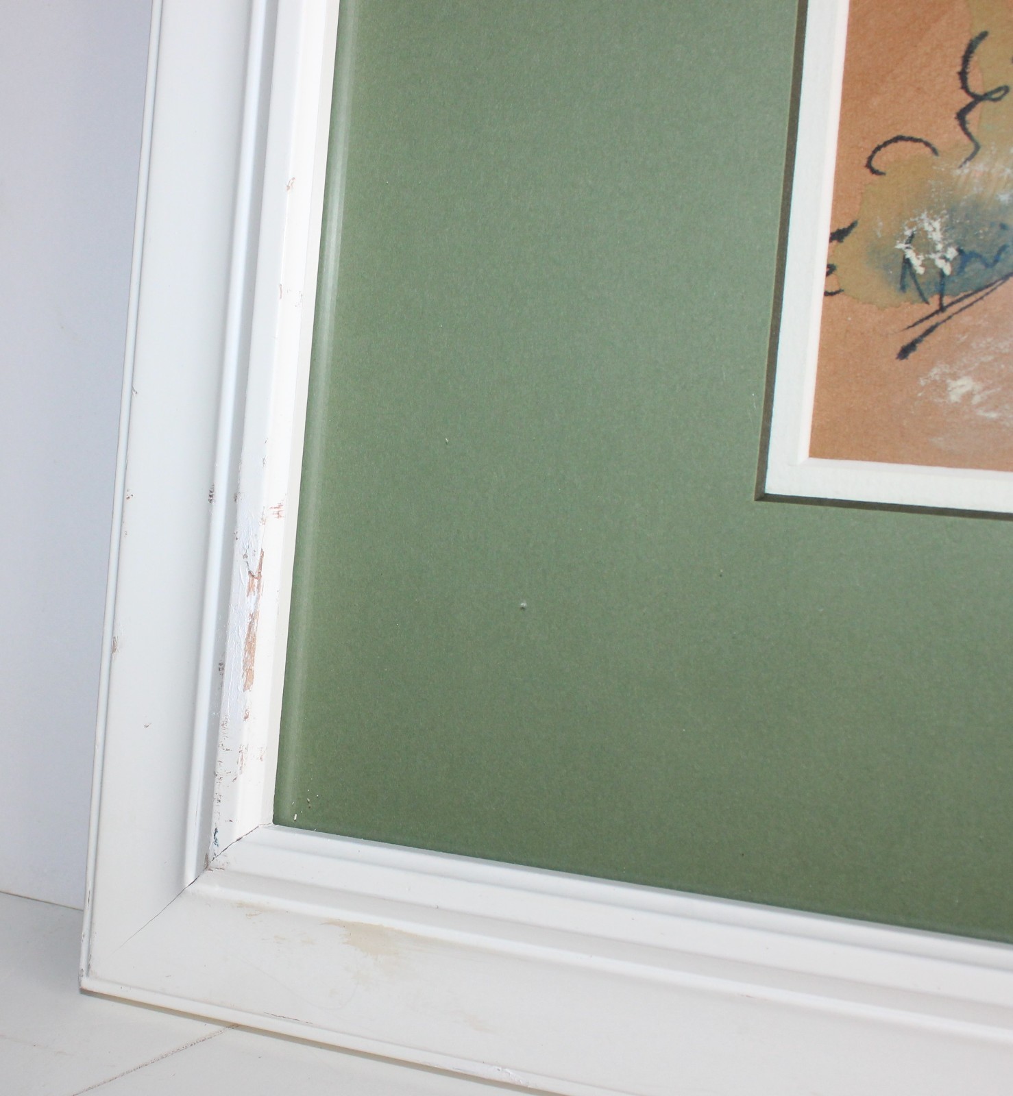 ANTIQUE WATERCOLOR INK ON PAPER DATED 1947 SIGNED M KARR GIRAFFES