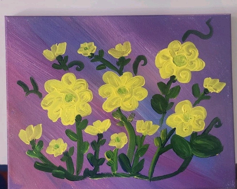 Yellow Daffodils Acrylic Painting Wall Art Original 11×14 Canvas