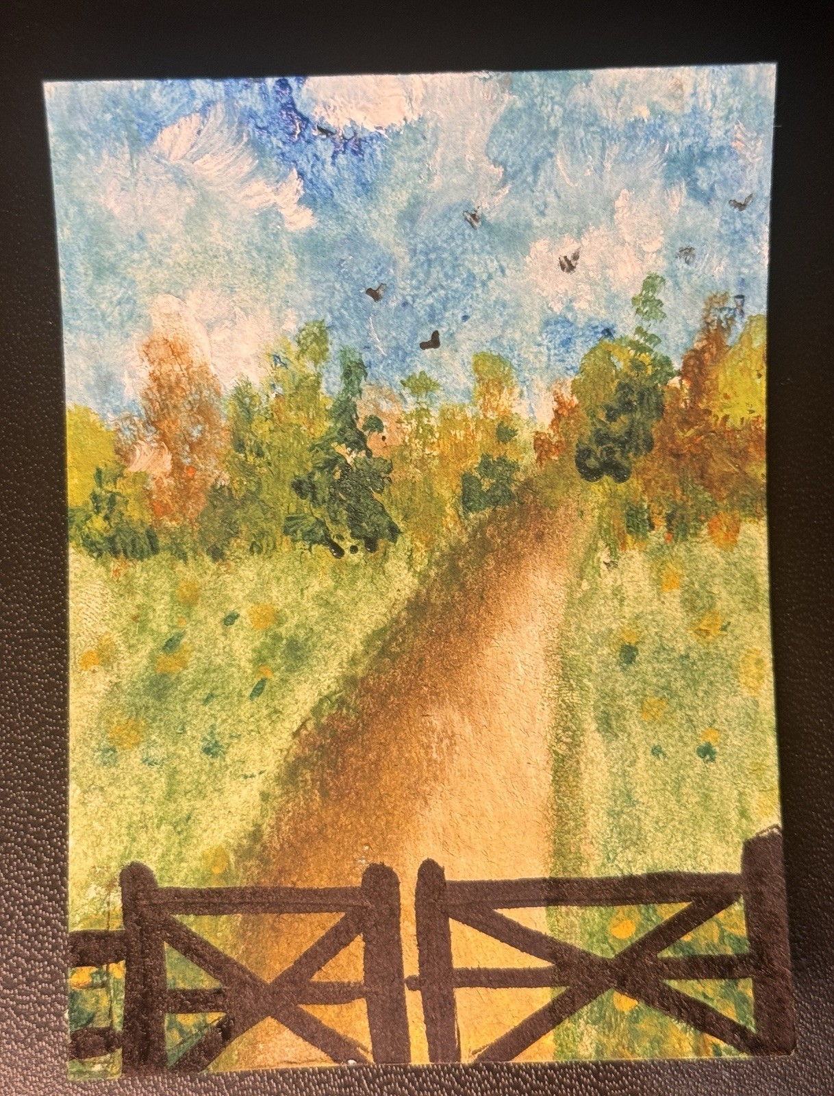 ACEO Original Painting – Landscape, Driveway – by Chaotic Sanity | Sameera