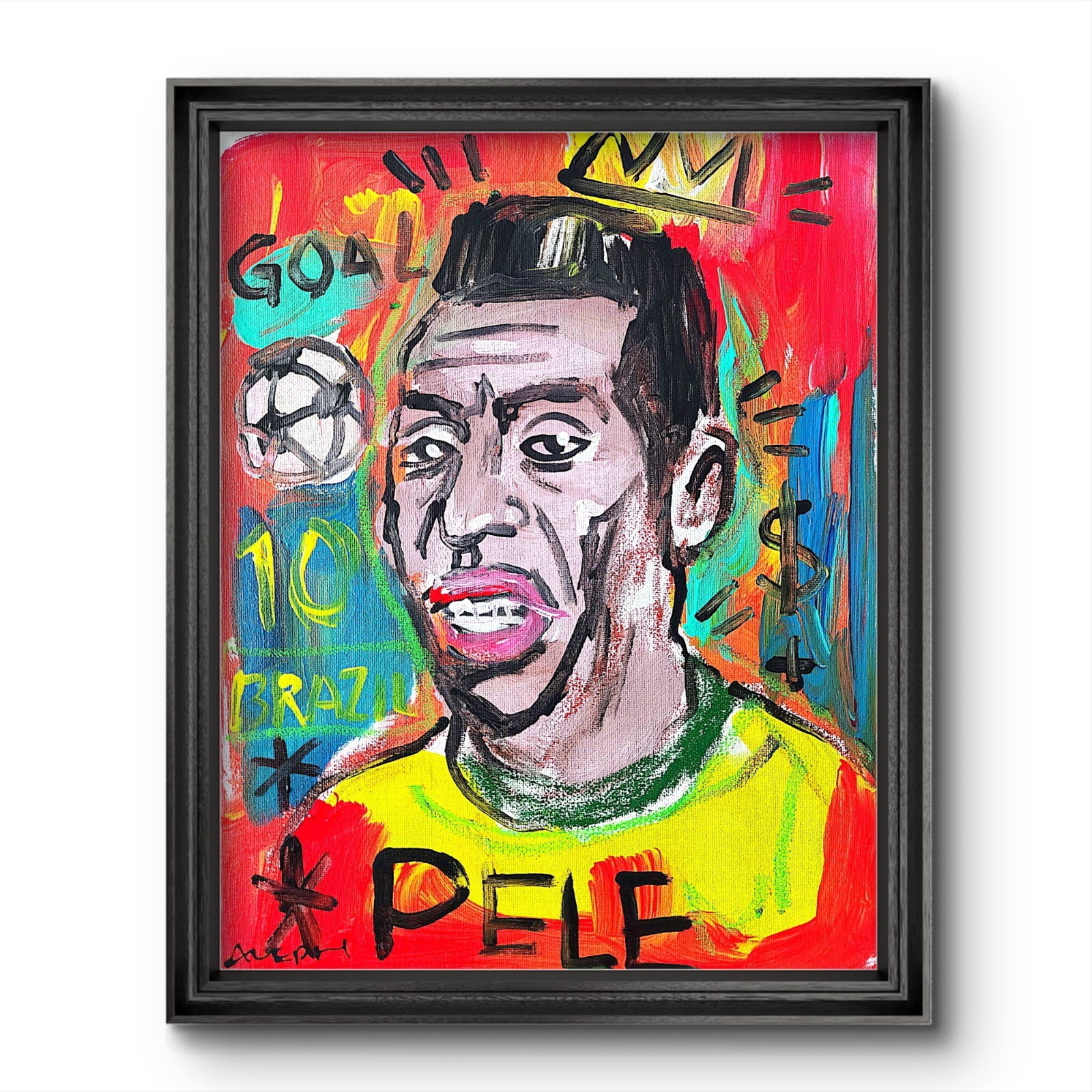 Aleph Original Art Pele 14×11 Abstract Expressionist Original Painting Canvas