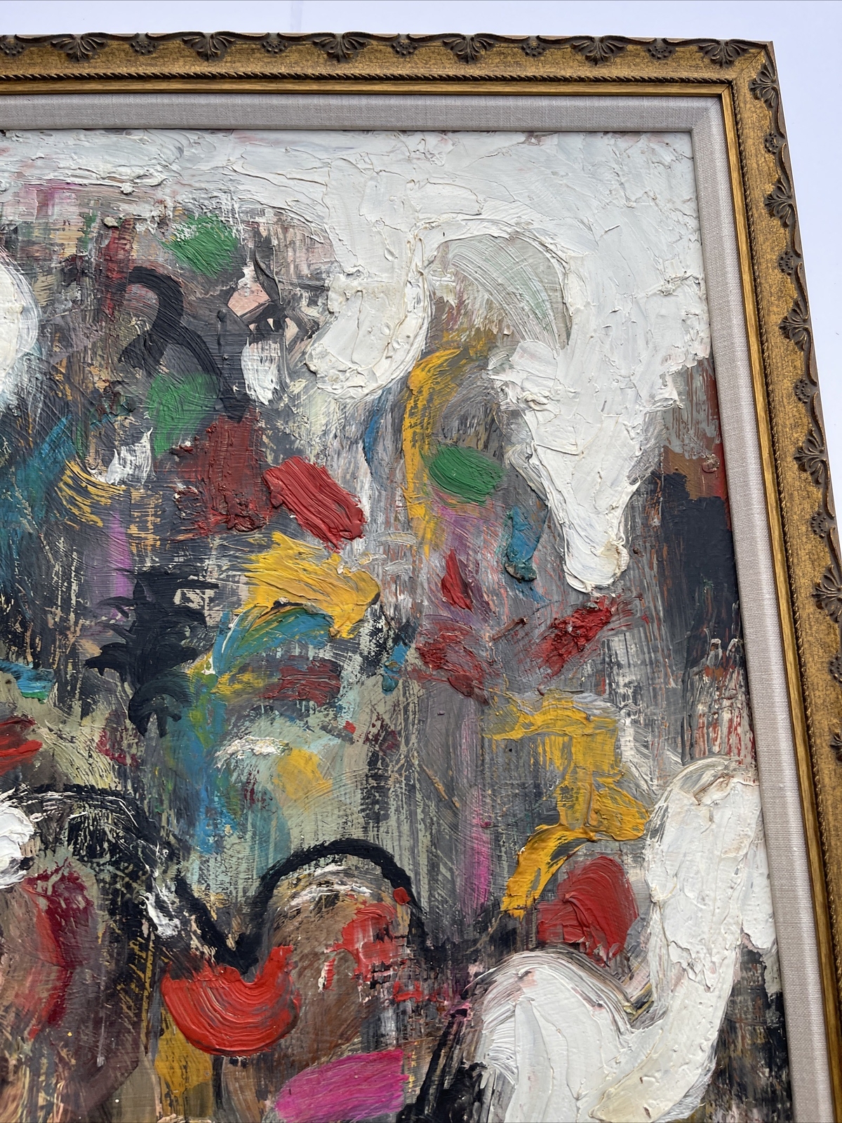 Jo Cain PAINTING ANTIQUE EXPRESSIONISM Mid Century AMERICAN CUBISM RARE Large