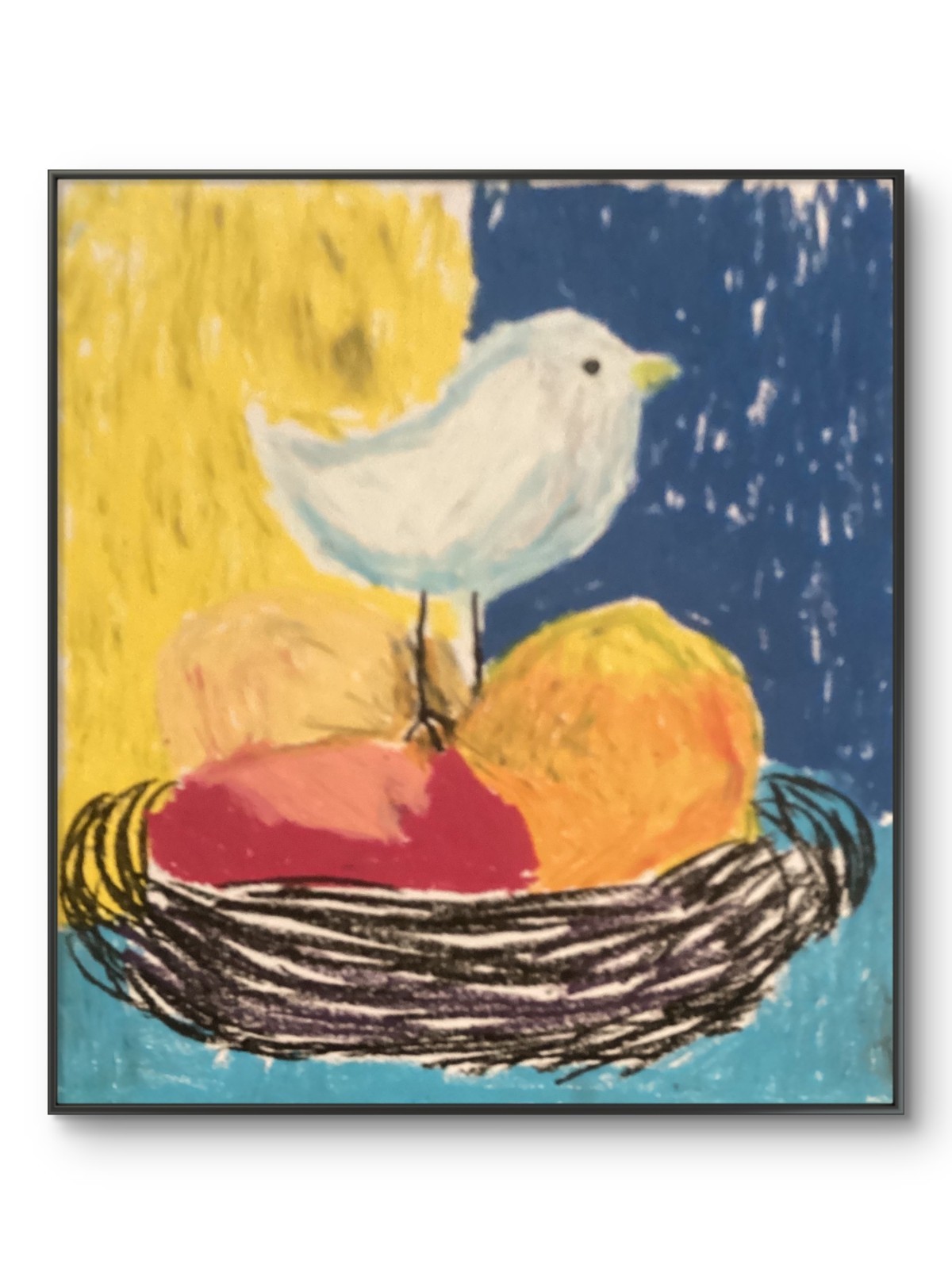 Abstract Minimalistic City Colorful Expressionism Blue Bird Art 11×14 on Paper