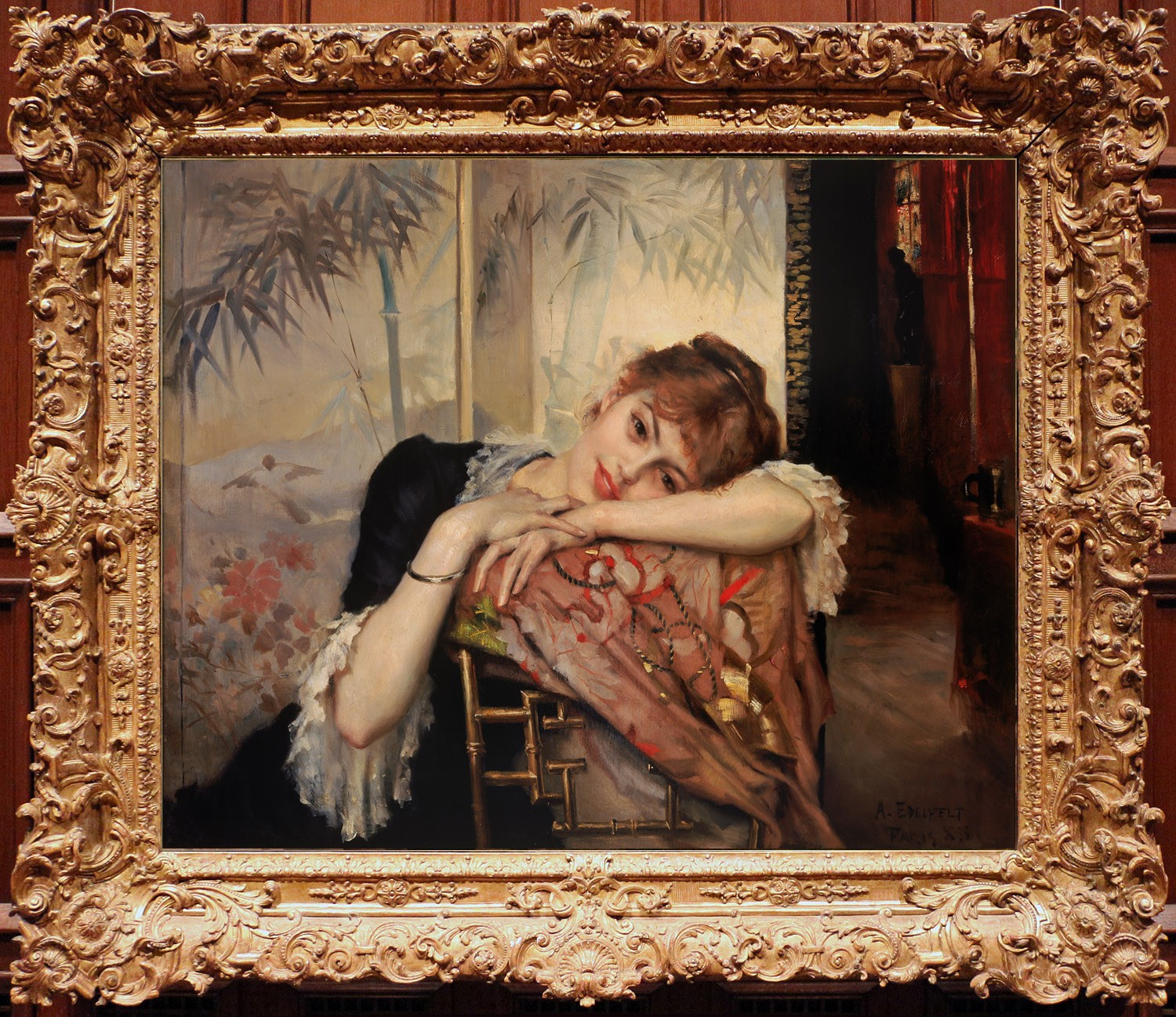 Vintage Oil Painting Reproduction, Woman Resting Oriental , Classical art Canvas