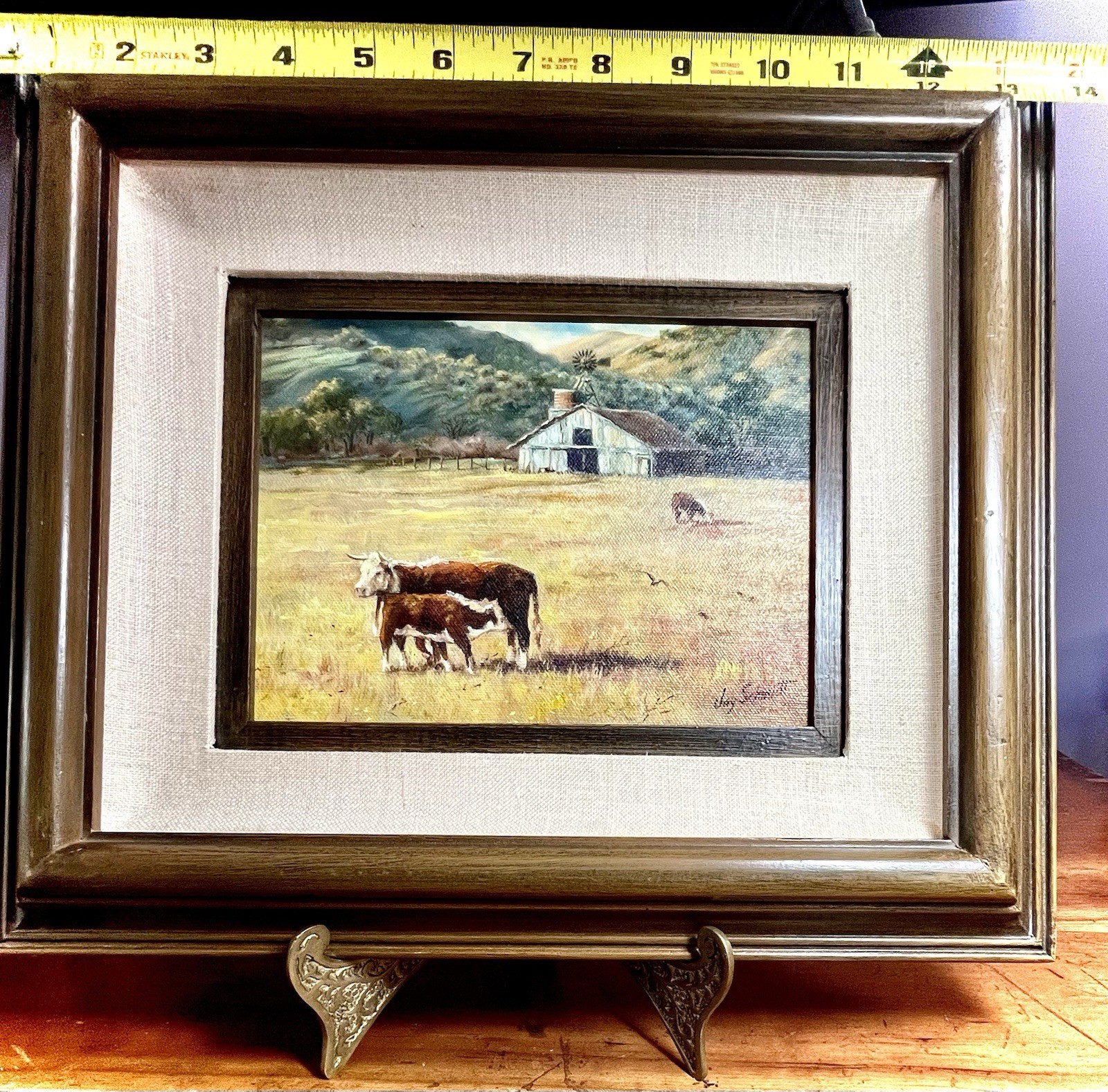 Nice! Jay Schmidt American Western Artist Signed – 11.5”x14” Framed Oil On Board