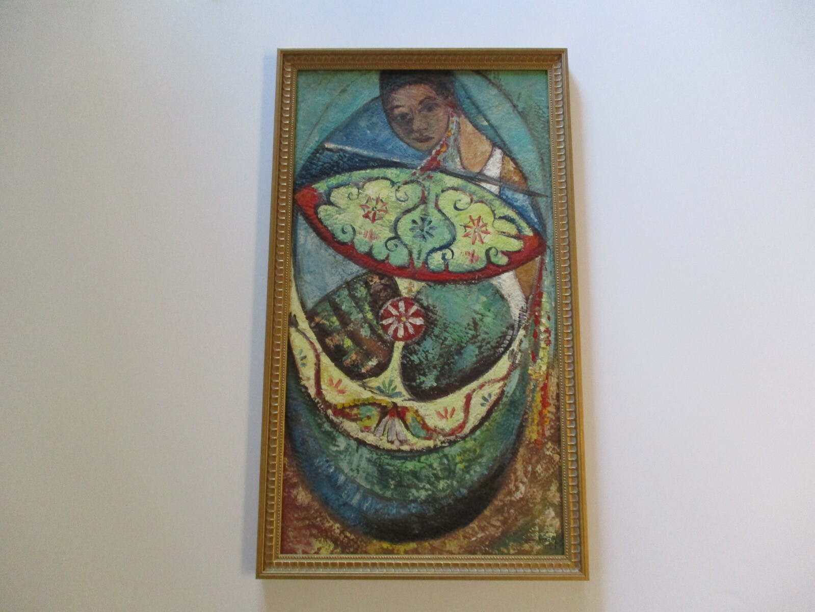 OIL PAINTING CUBIST CUBISM 1960’S MODERNISM COLORFUL ABSTRACT PORTRAIT MYSTERY