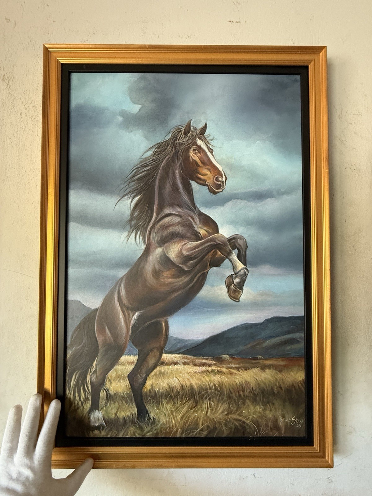 BRUCE STOLL WILD STALLION HORSE IMPRESSIONIST OIL PAINTING WESTERN EQUESTRIAN