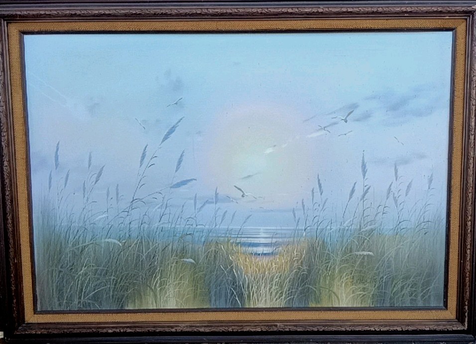 Authentic Catherine Parker Melton 36”x24” Large Seascape Oil Painting On Canvas