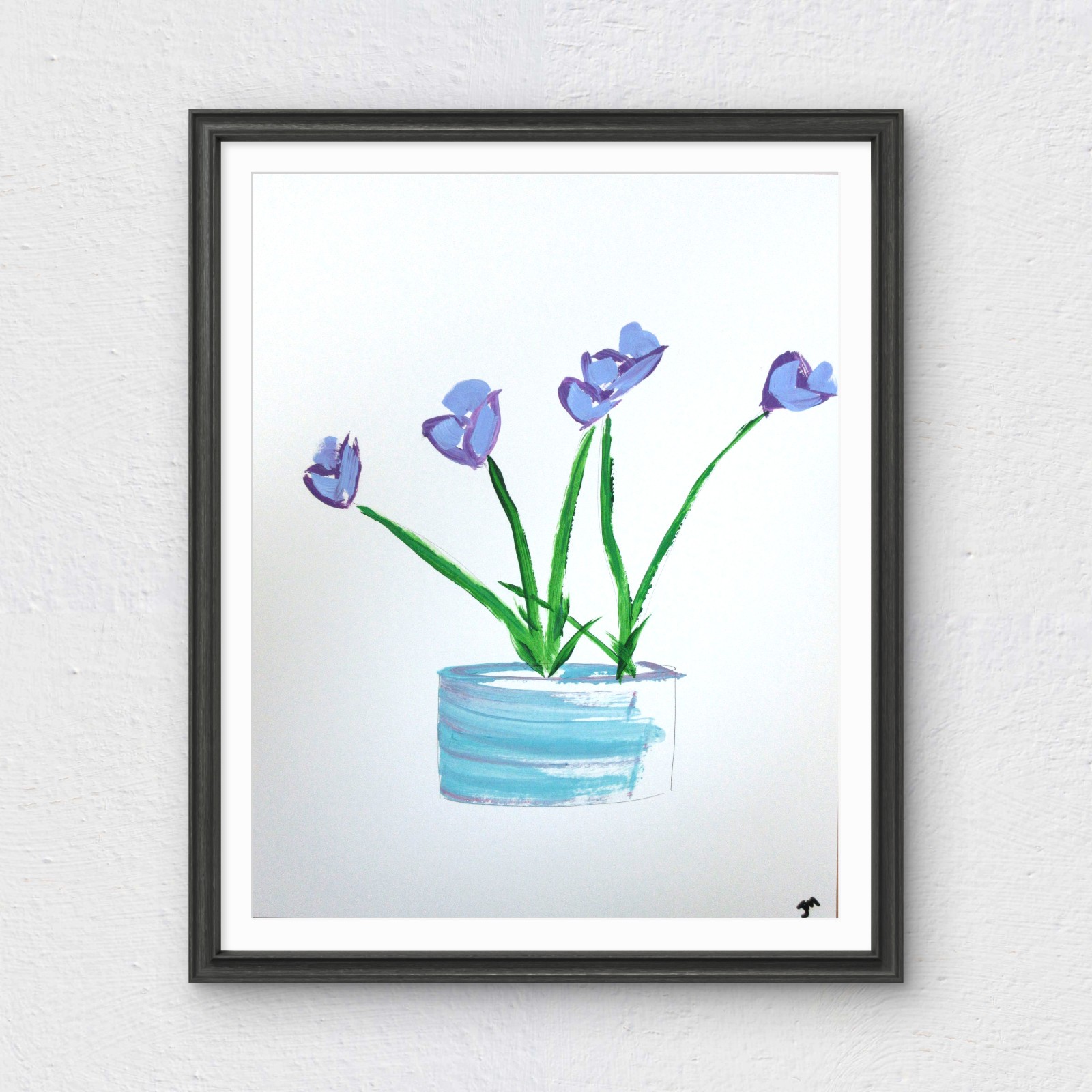 RiverRunArt Botanical Flowers 1×14 Acrylic Wall Decor Bathroom Art