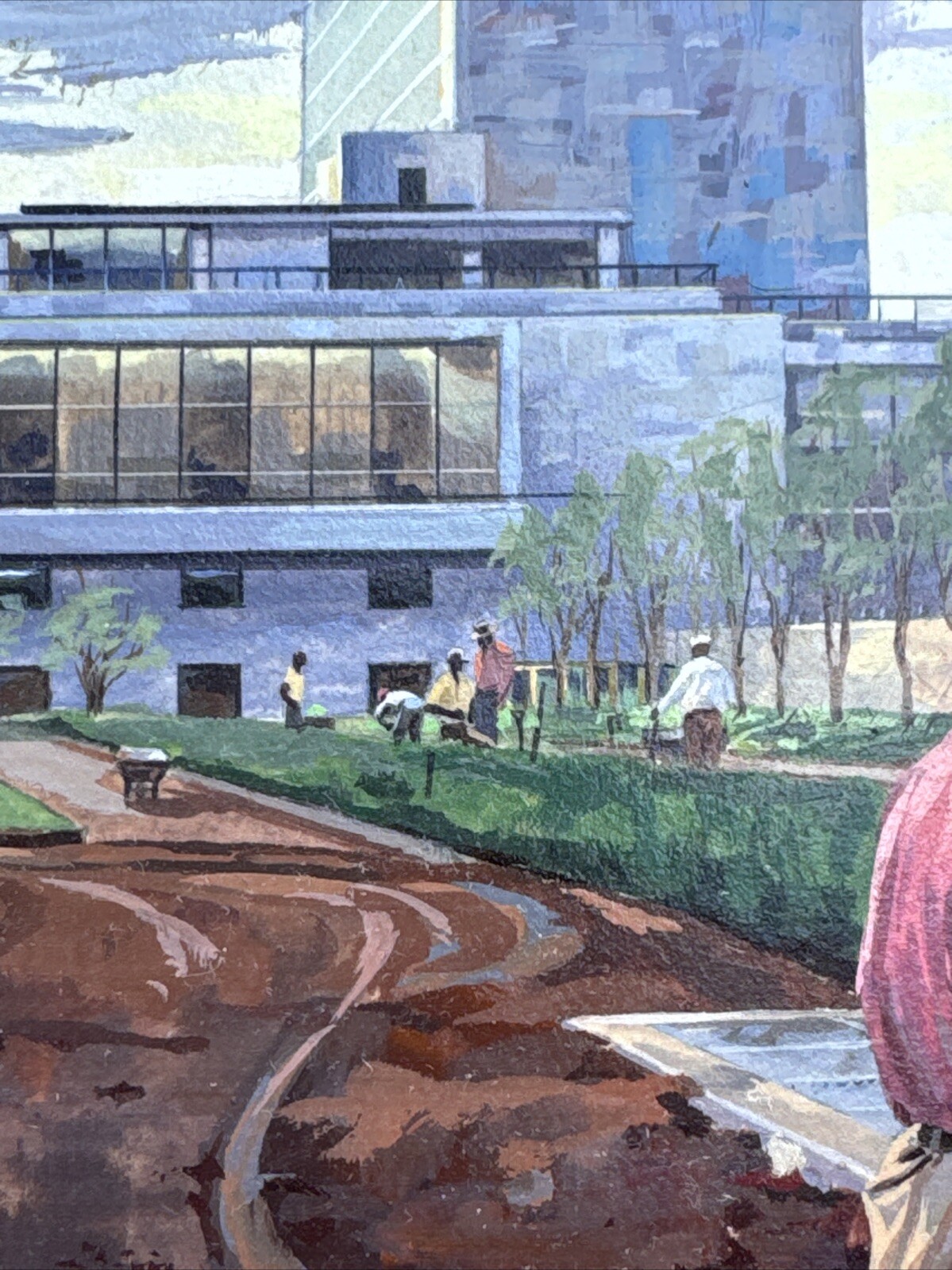 INDUSTRIAL CITY PAINTING URBAN CONSTRUCTION ILLUSTRATION REGIONALISM WORKERS