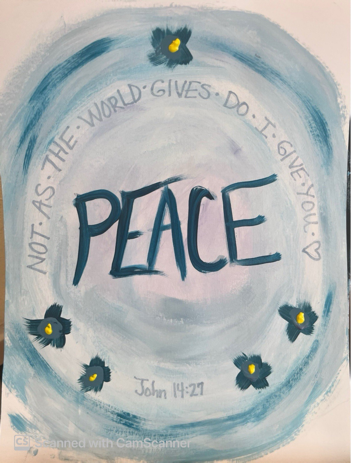 BLESSED#1004 Peace Art 11×14 PEACE Original Paper Modern Abstract Expressionism