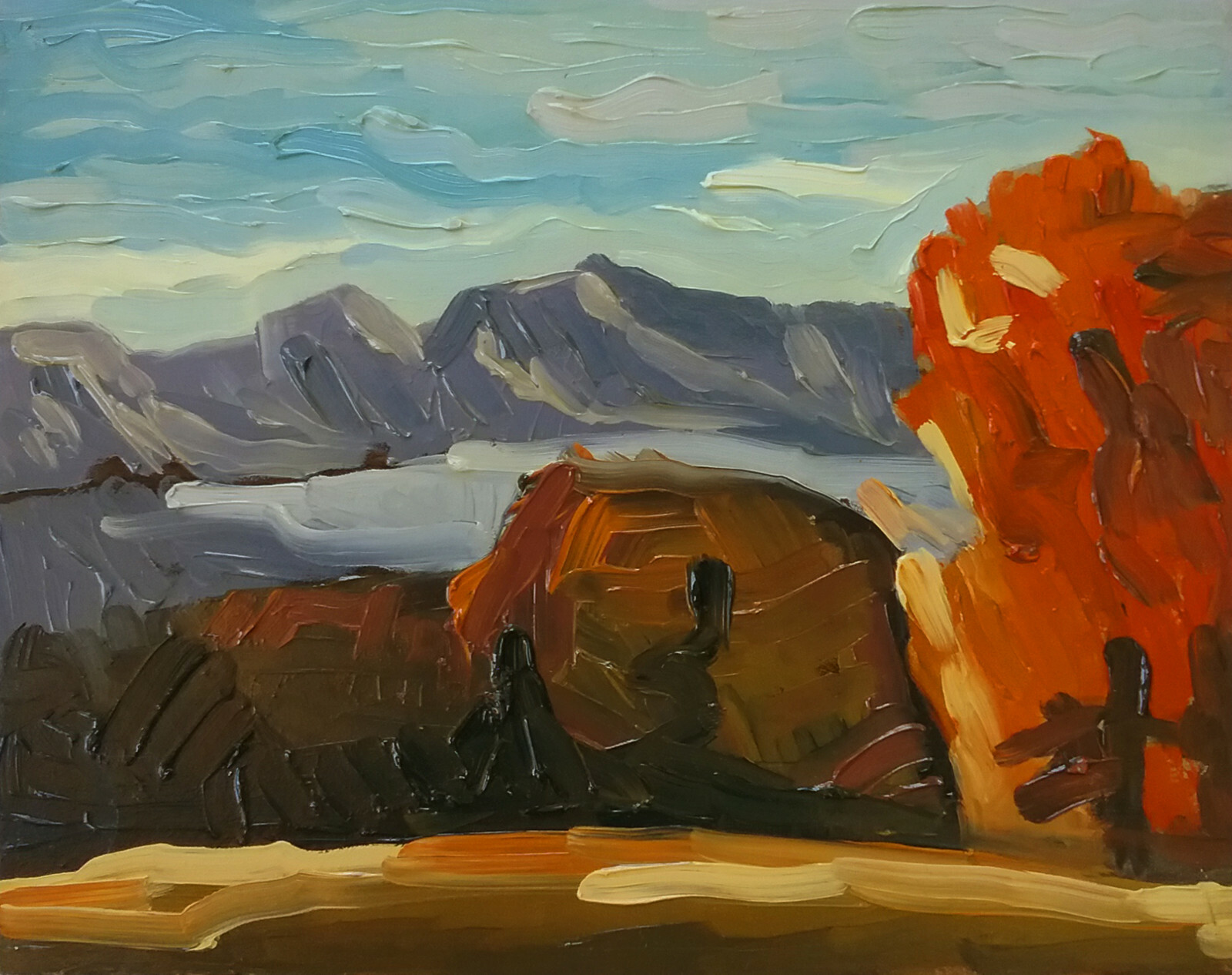 Original Oil Painting, Listed Artist W. Holland 8 x 10 Inches Landscape Lot 1051