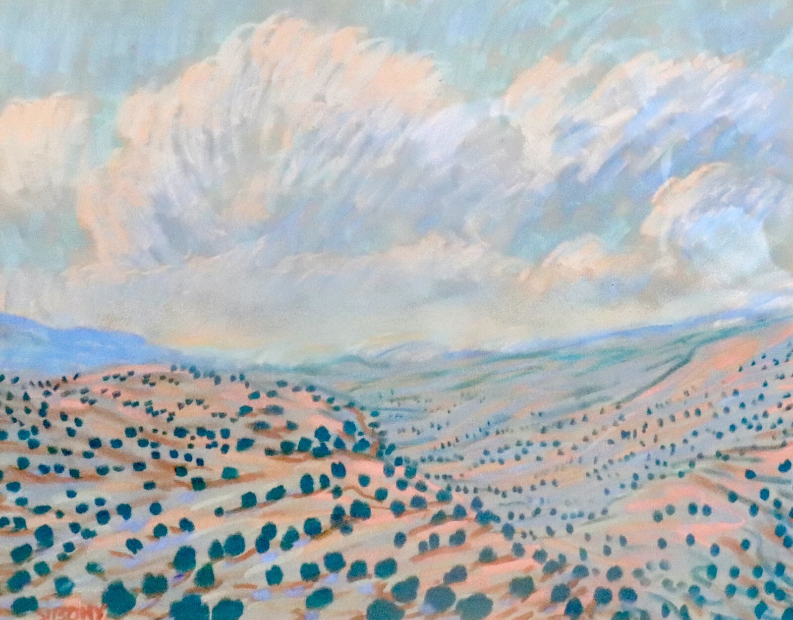 Julian Sibony (American, 20th/21st C.) Pastel on Paper, Landscape #6