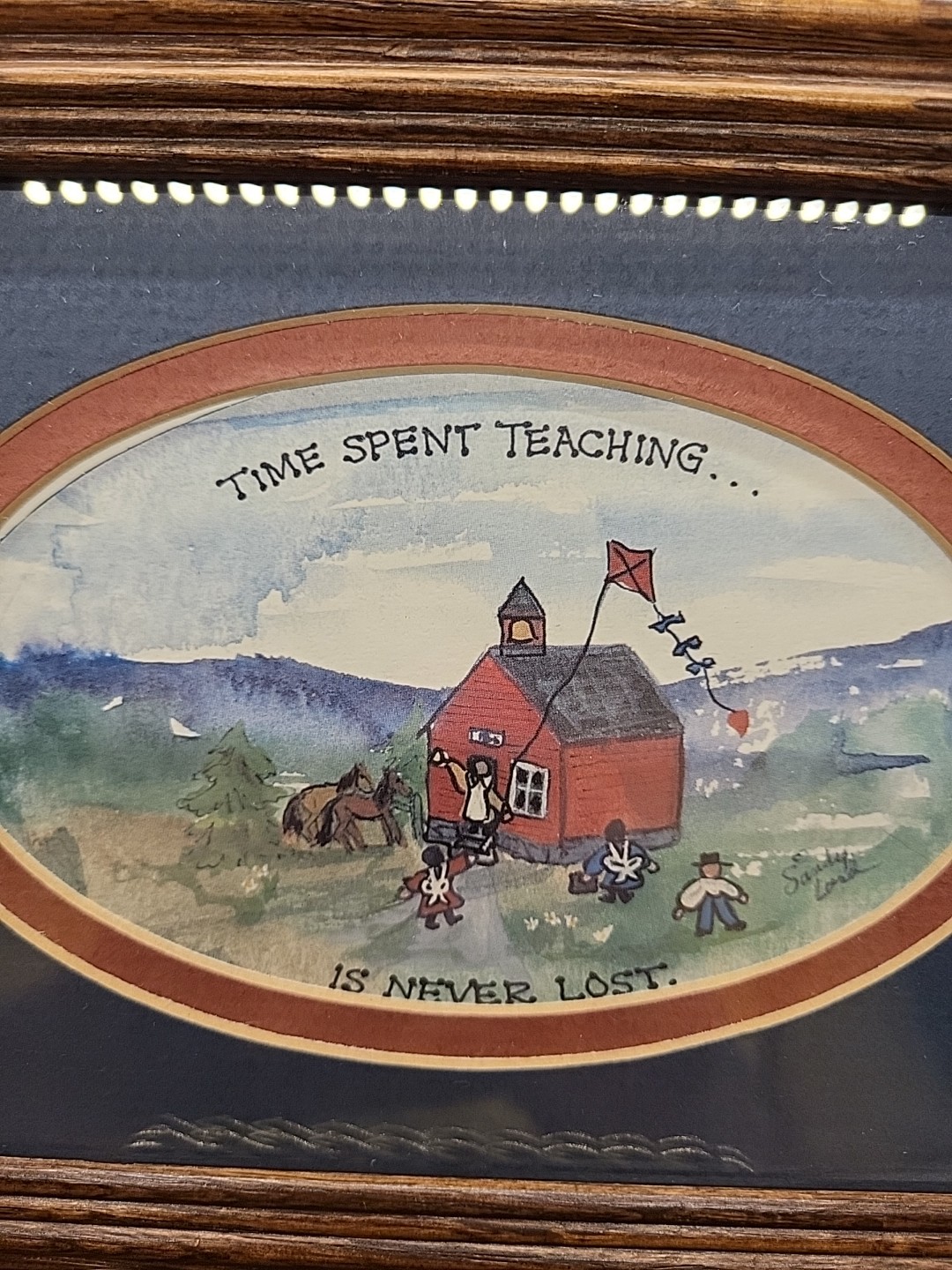 Original Watercolor & Ink Painting-Teaching-Schoolhouse Sandy Lord