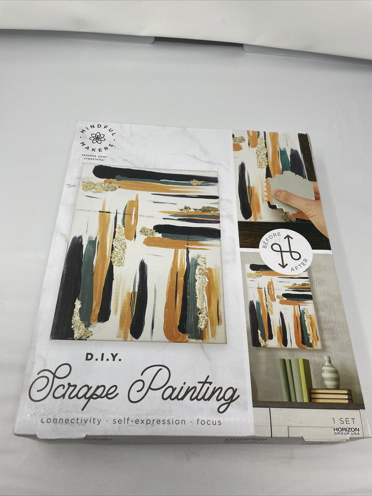 Mindful Makers D.I.Y. Gold Scrape Painting Kit, 8 in. x 10 in. Canvas, Boys a…