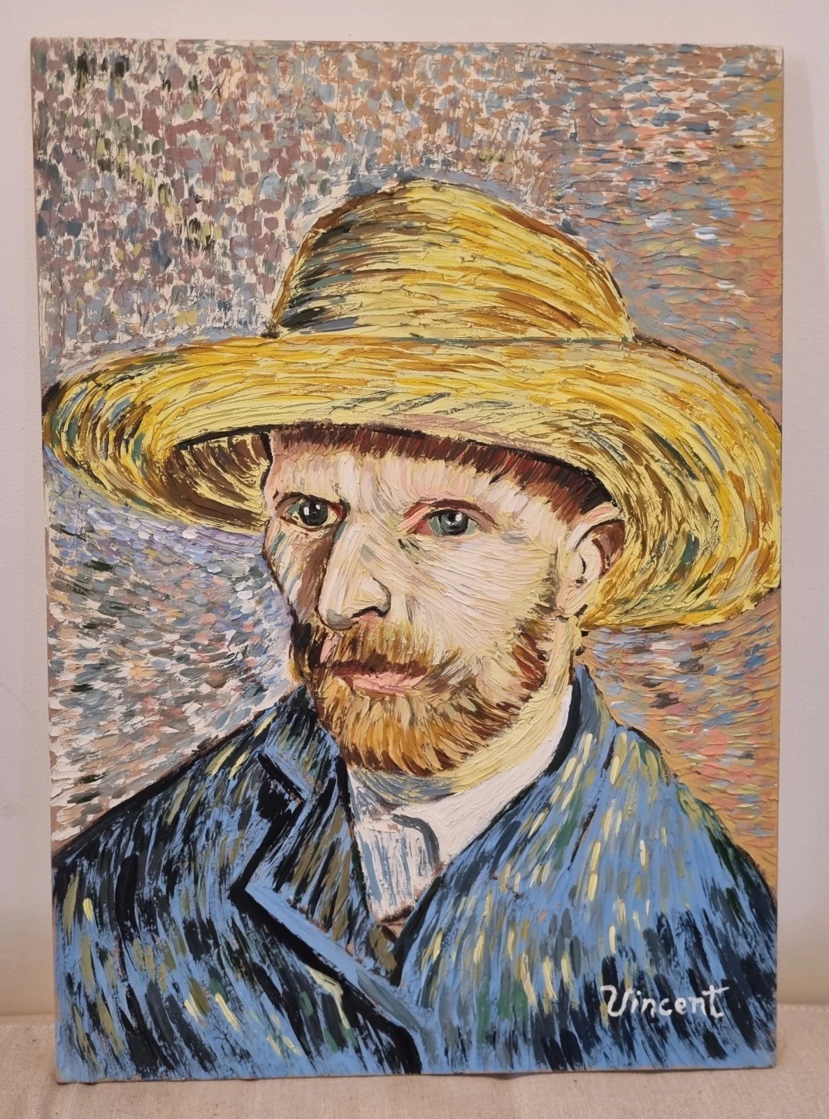 Vincent Van Gogh, Handmade Oil Painting On Canvas, Signed, Stamped 50cm x 70cm