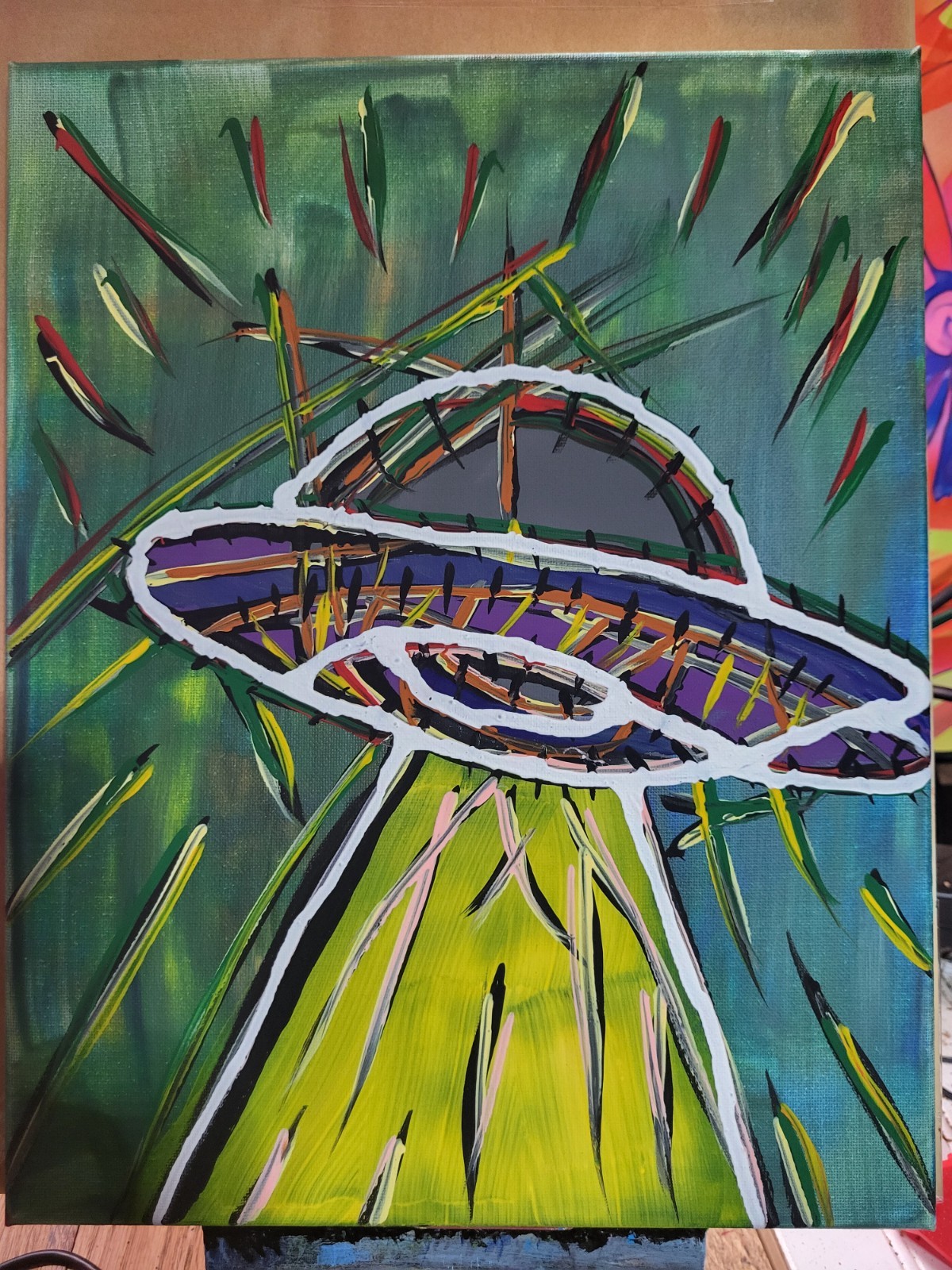Original Abstract Painting 11×14 Canvas – Modern Street Art Pop Art Wall Decor
